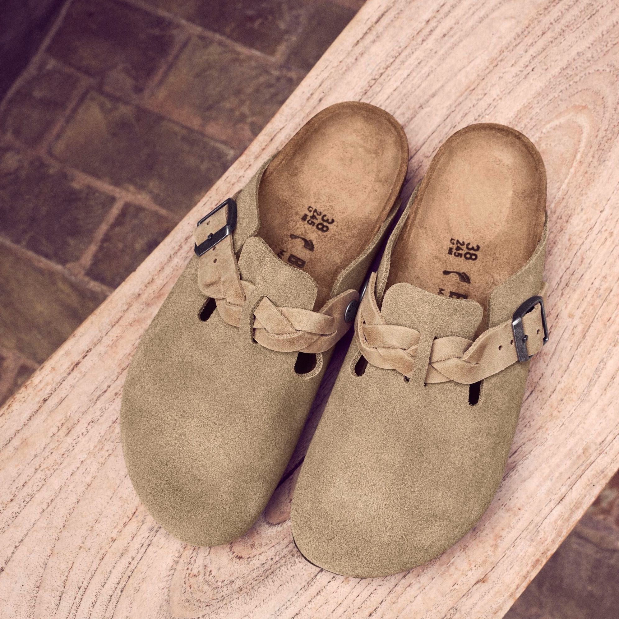 Birkenstock Limited Edition Boston Braid taupe suede