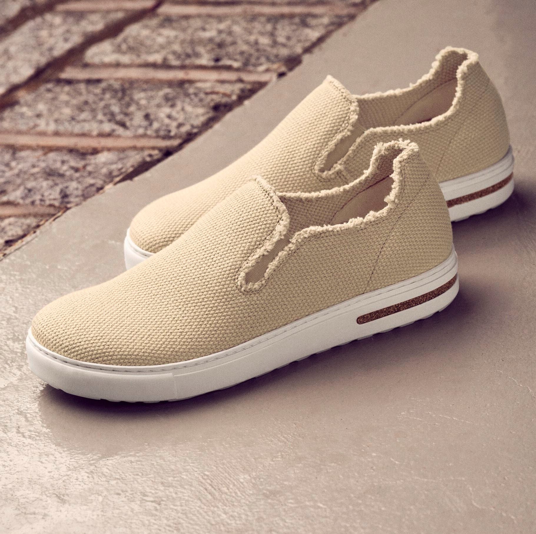 Birkenstock Bend Slip On Deconstructed sandcastle canvas