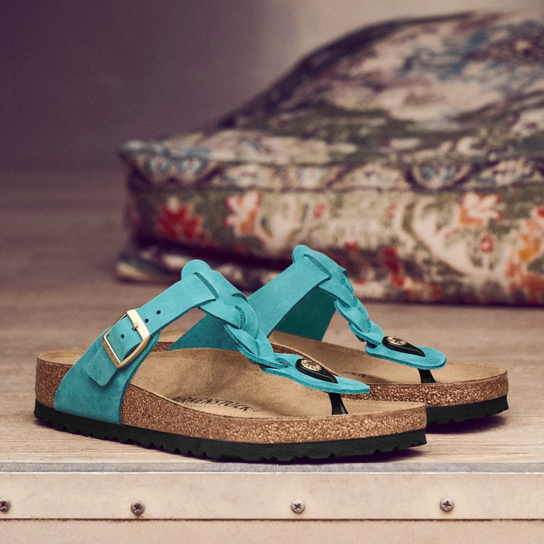 Birkenstock Gizeh Braid biscay bay oiled leather