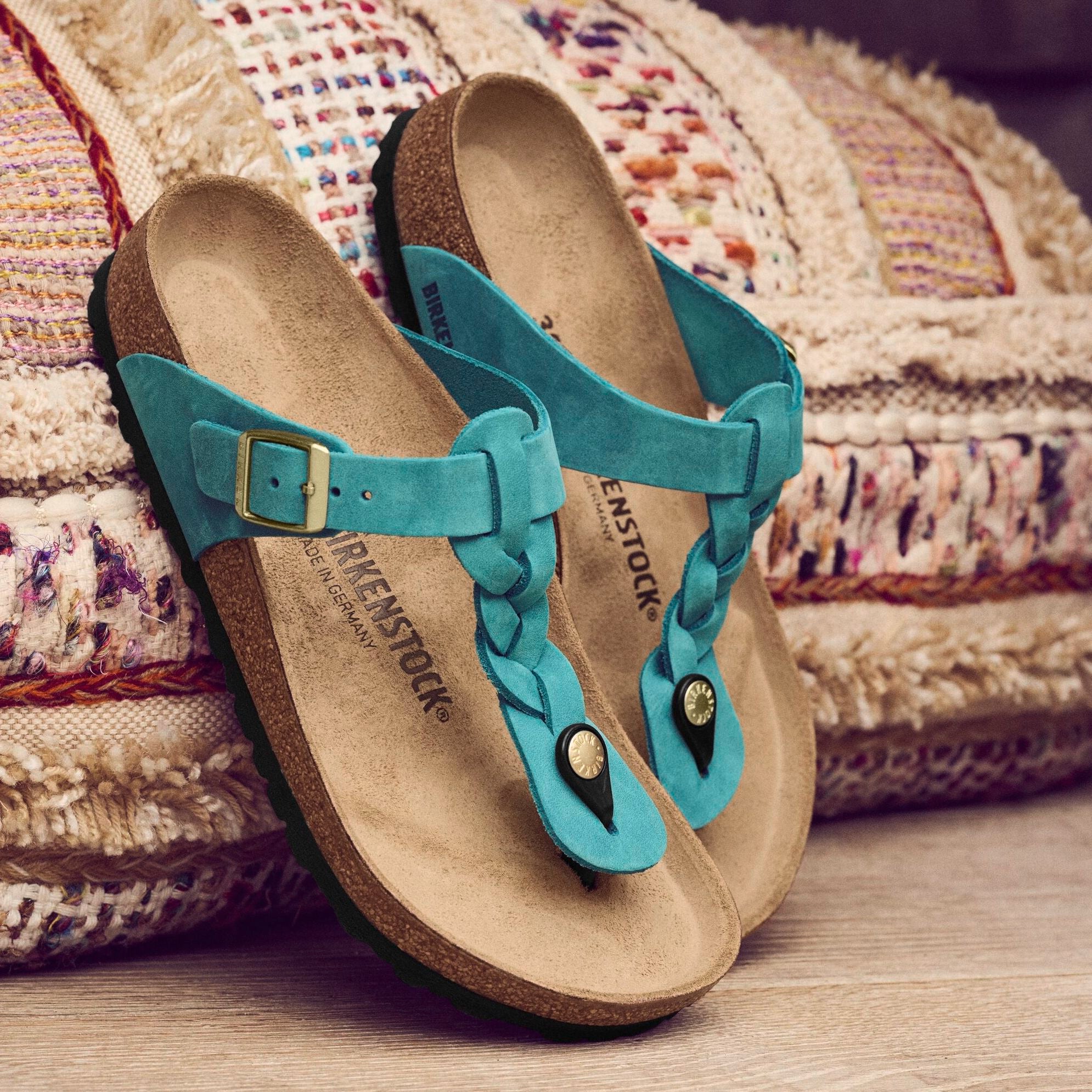 Birkenstock Gizeh Braid biscay bay oiled leather