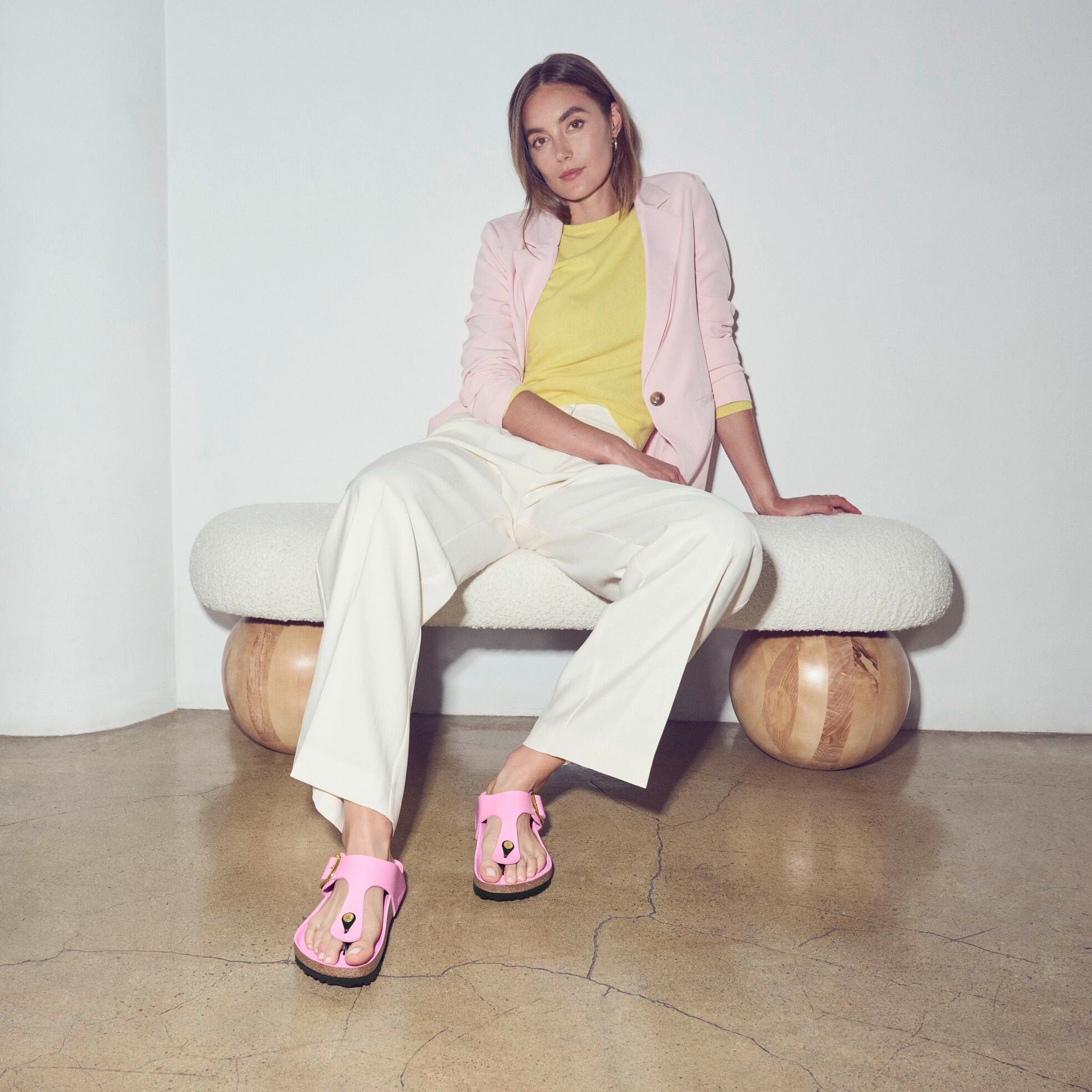 Birkenstock Gizeh Big Buckle high shine fondant pink leather