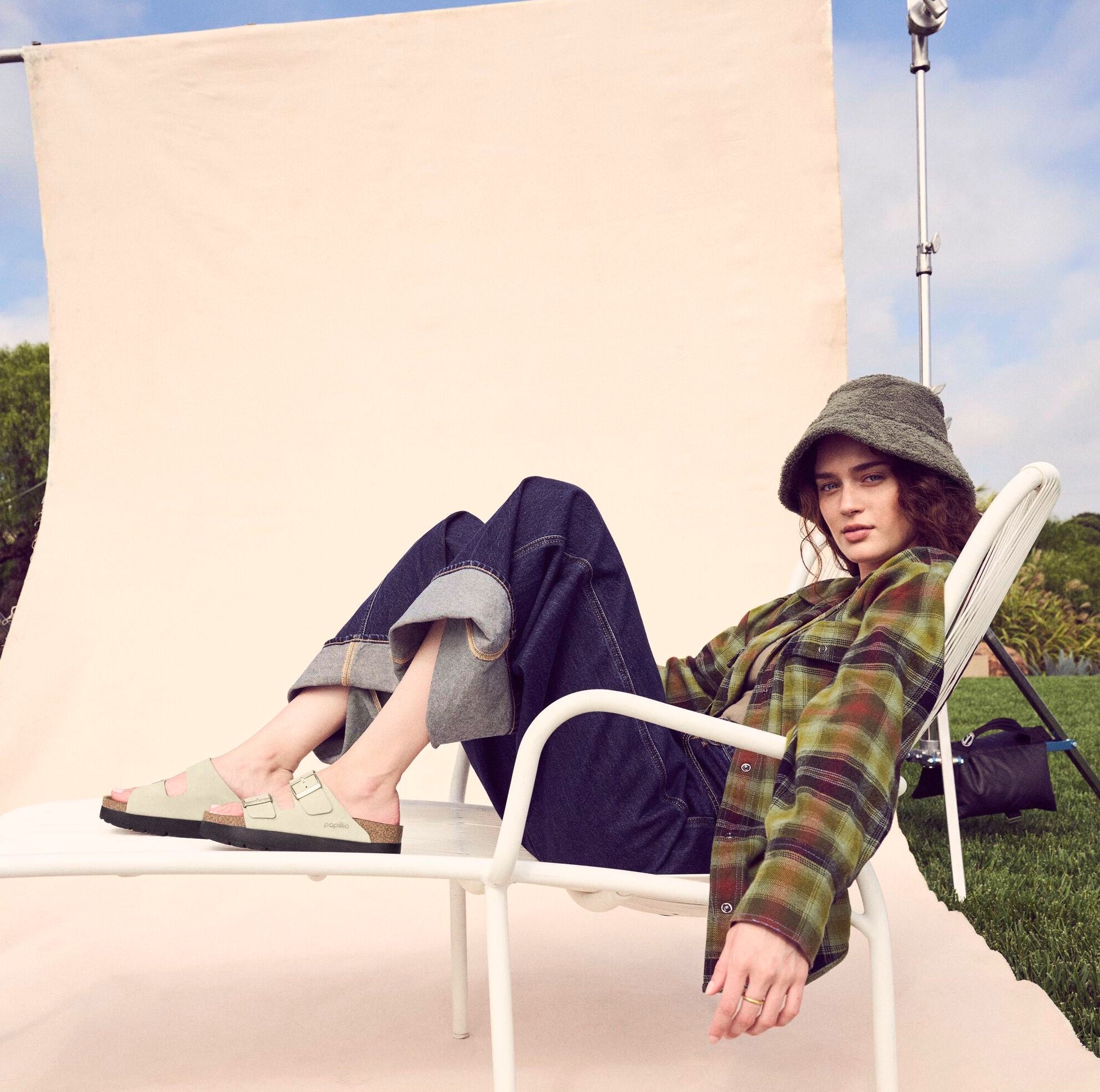 Papillio Arizona Platform eucalyptus nubuck by Birkenstock