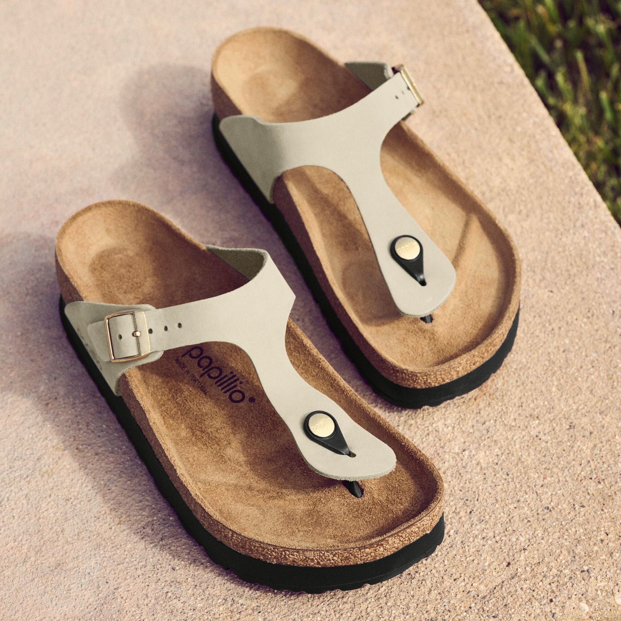 Papillio Gizeh Platform eucalyptus nubuck by Birkenstock