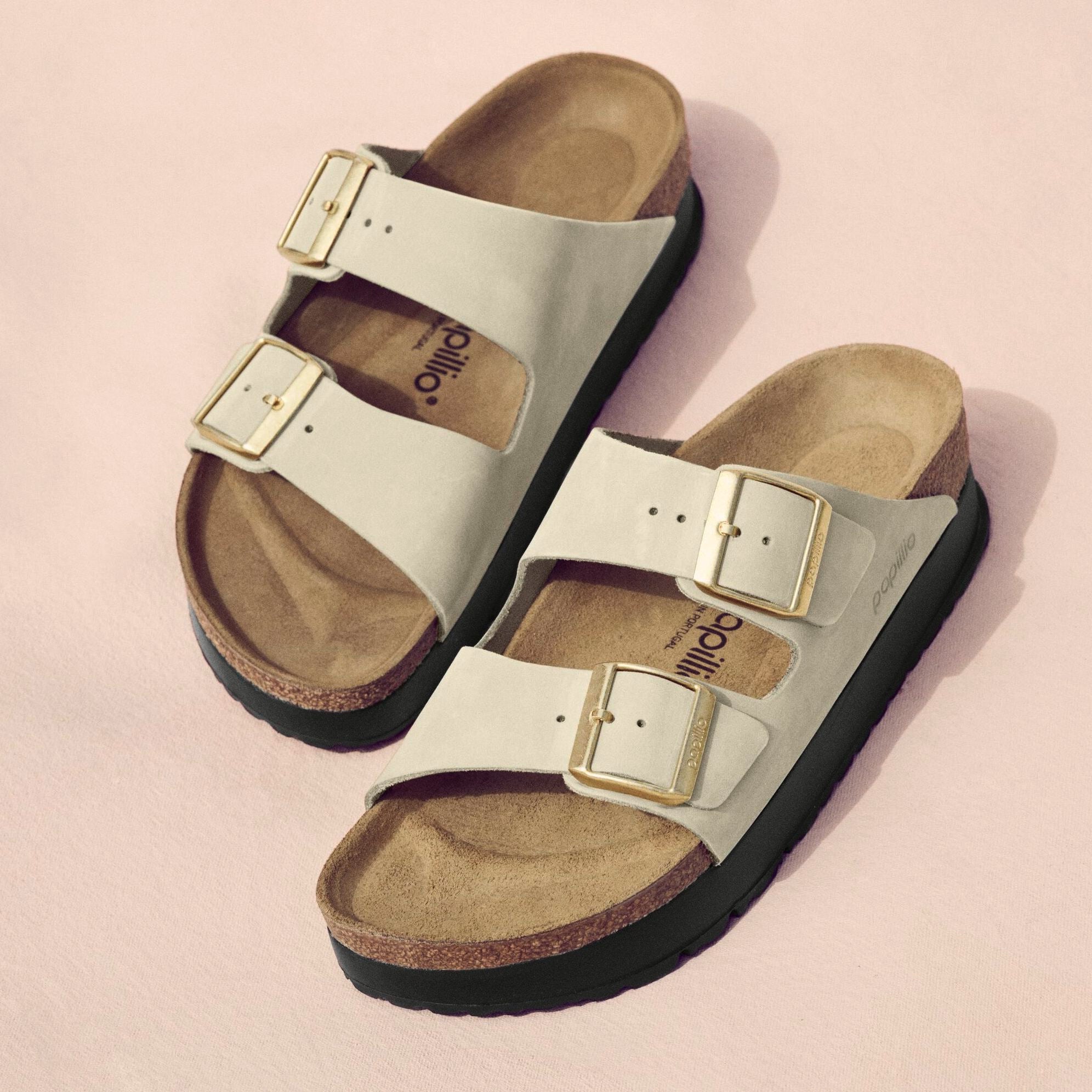 Papillio Arizona Platform eucalyptus nubuck by Birkenstock