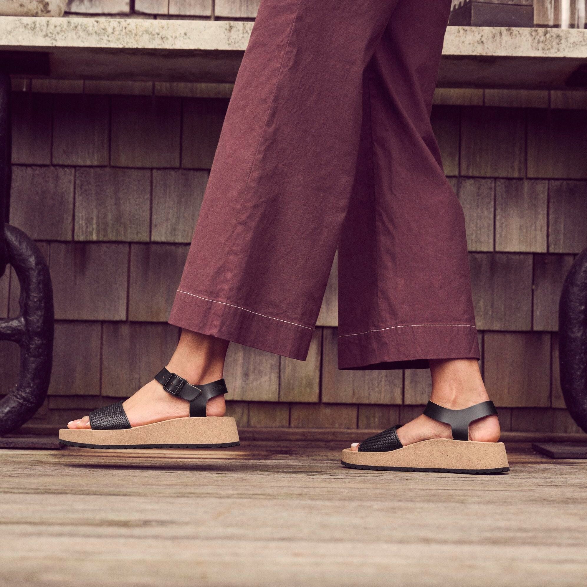 Papillio Glenda black raffia leather/synthetic by Birkenstock