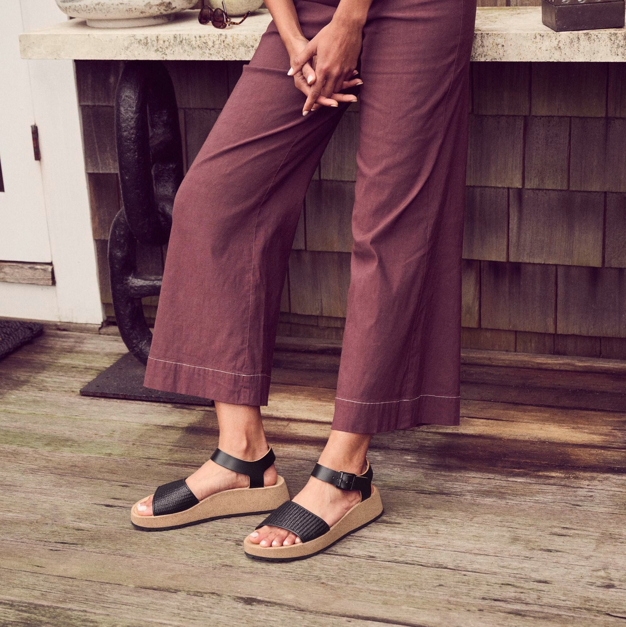 Papillio Glenda black raffia leather/synthetic by Birkenstock