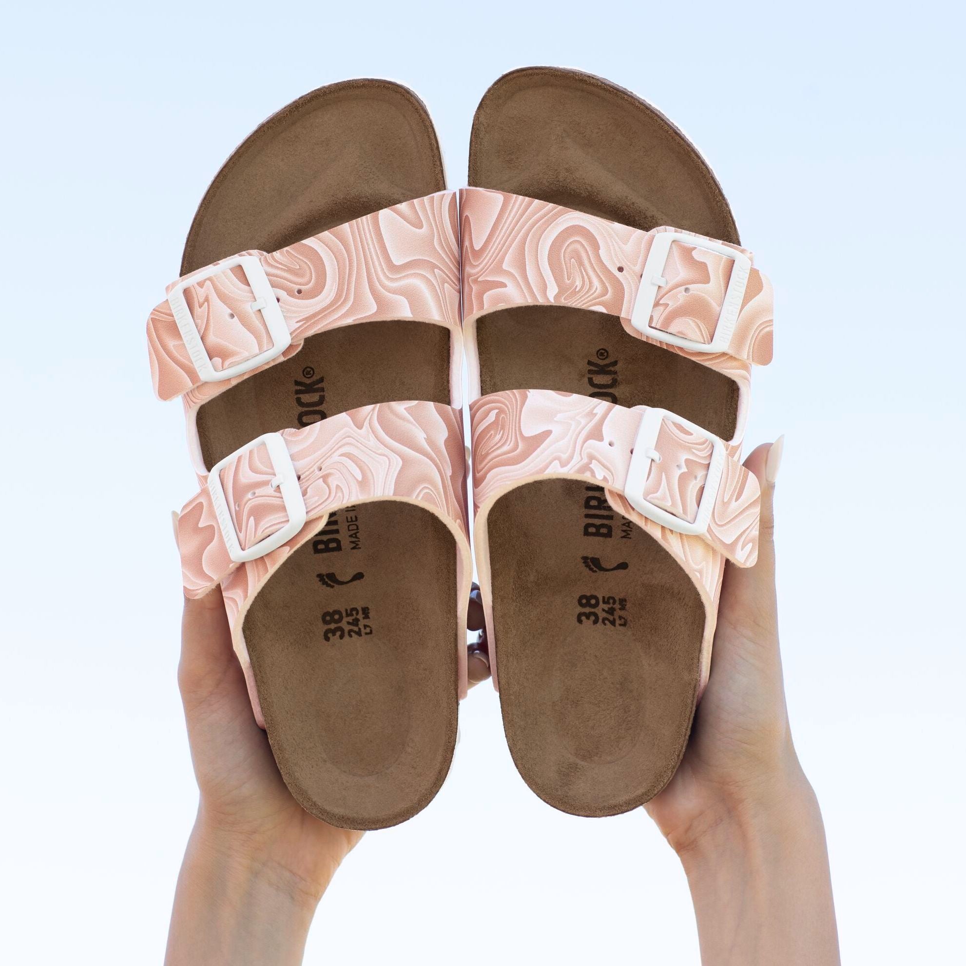 Birkenstock Arizona marble new beige Birko-Flor