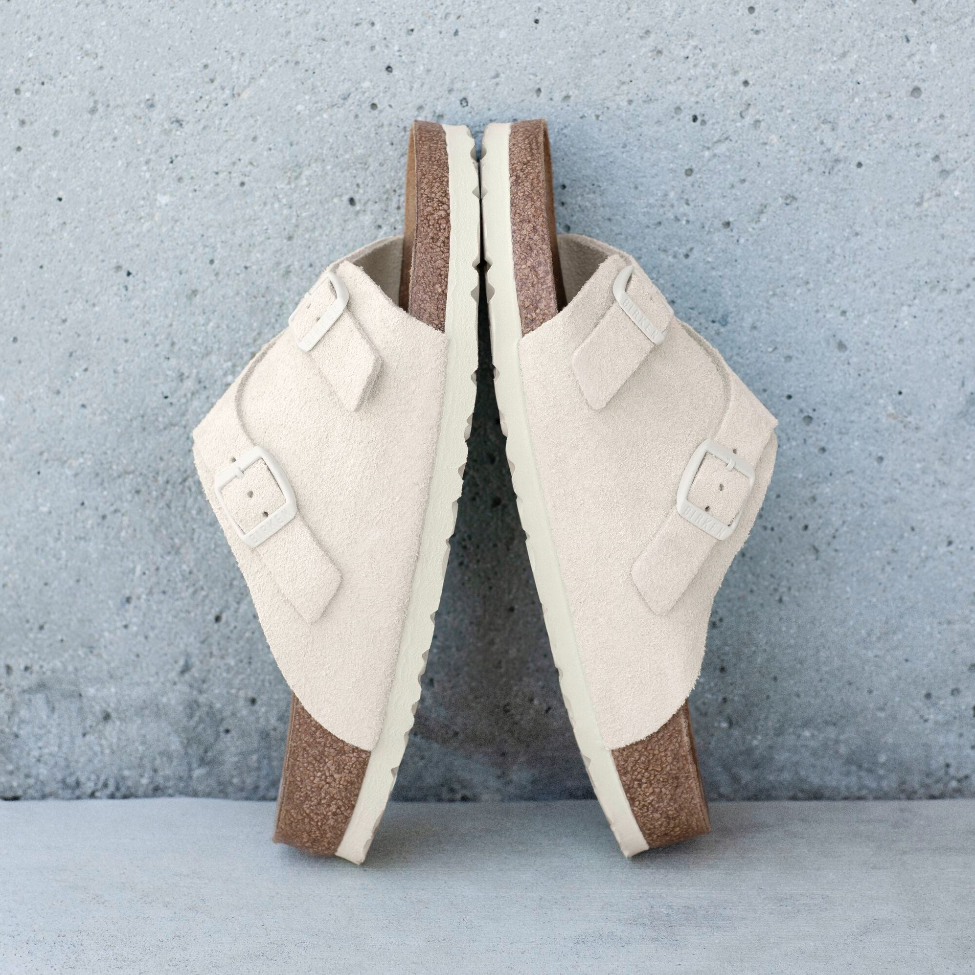 Birkenstock Zurich antique white suede