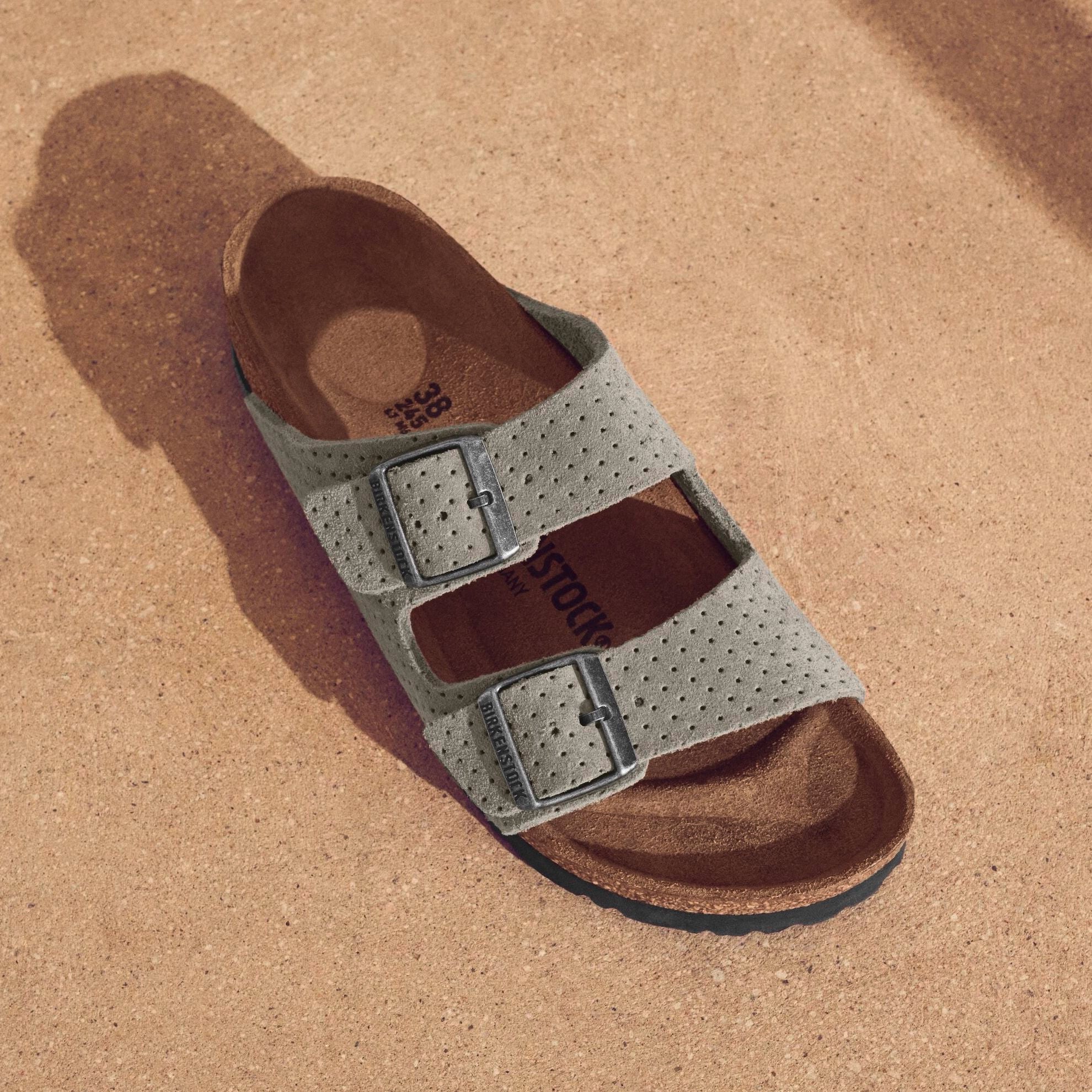 Birkenstock Arizona dotted stone coin suede