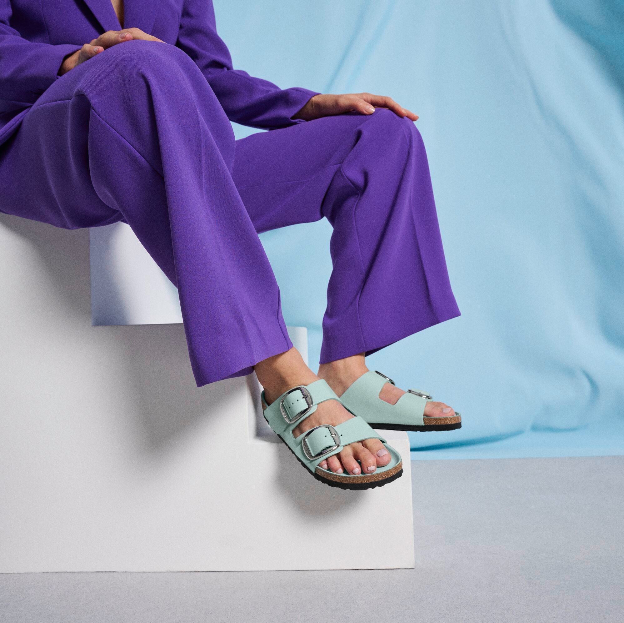 Birkenstock Arizona Big Buckle high shine surf green leather
