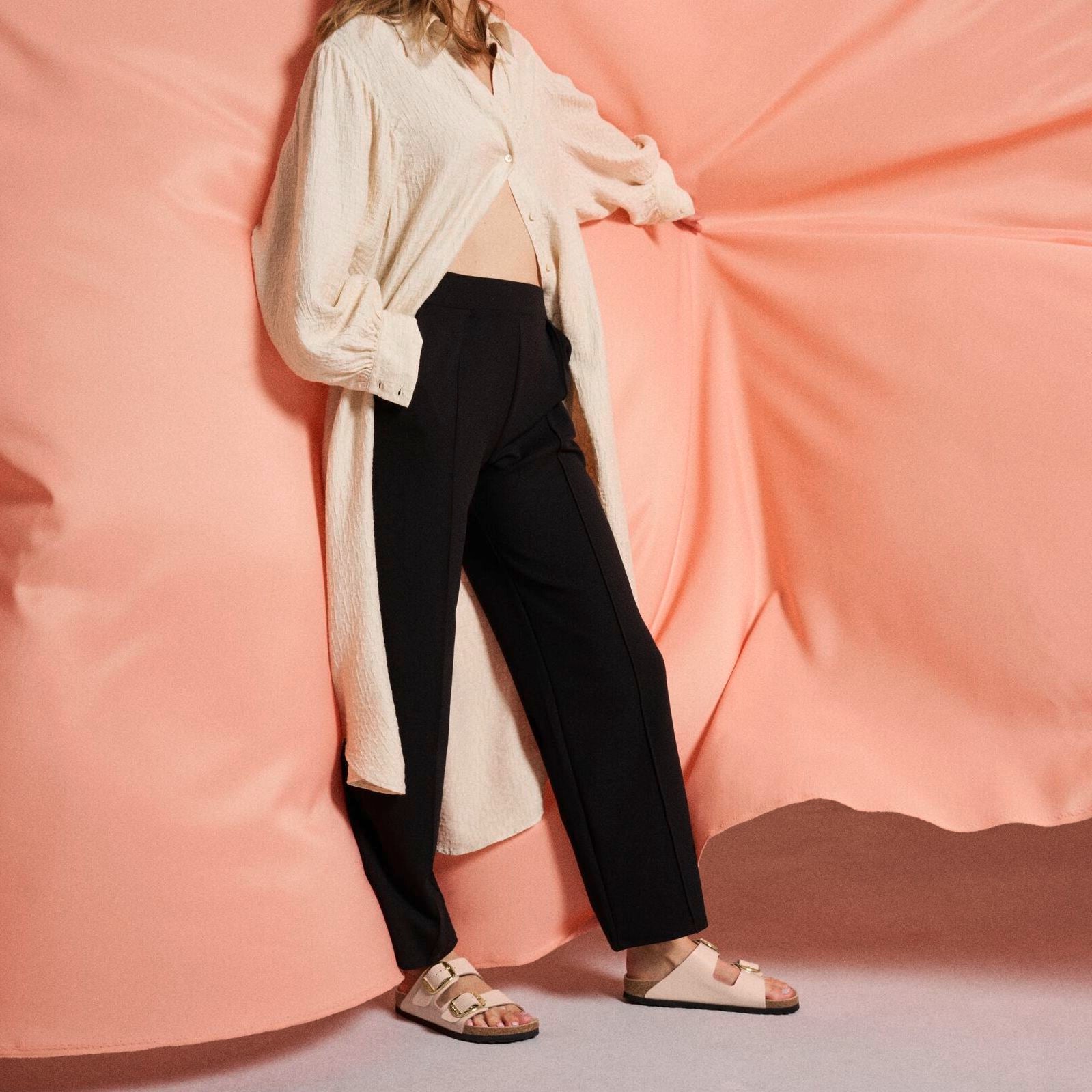 Birkenstock Arizona Big Buckle high shine new beige leather