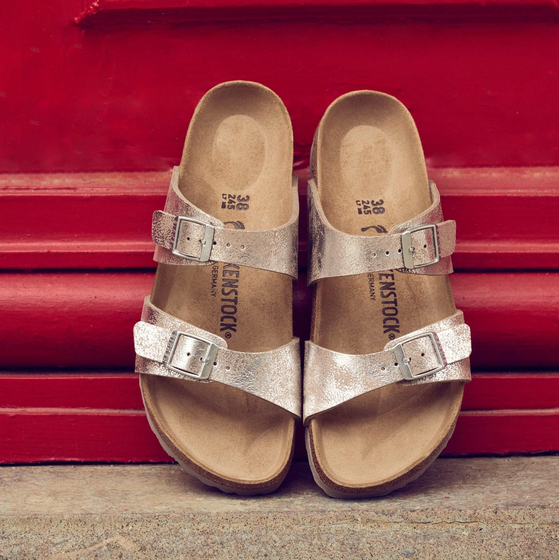 Birkenstock Sydney washed silver Birko-Flor