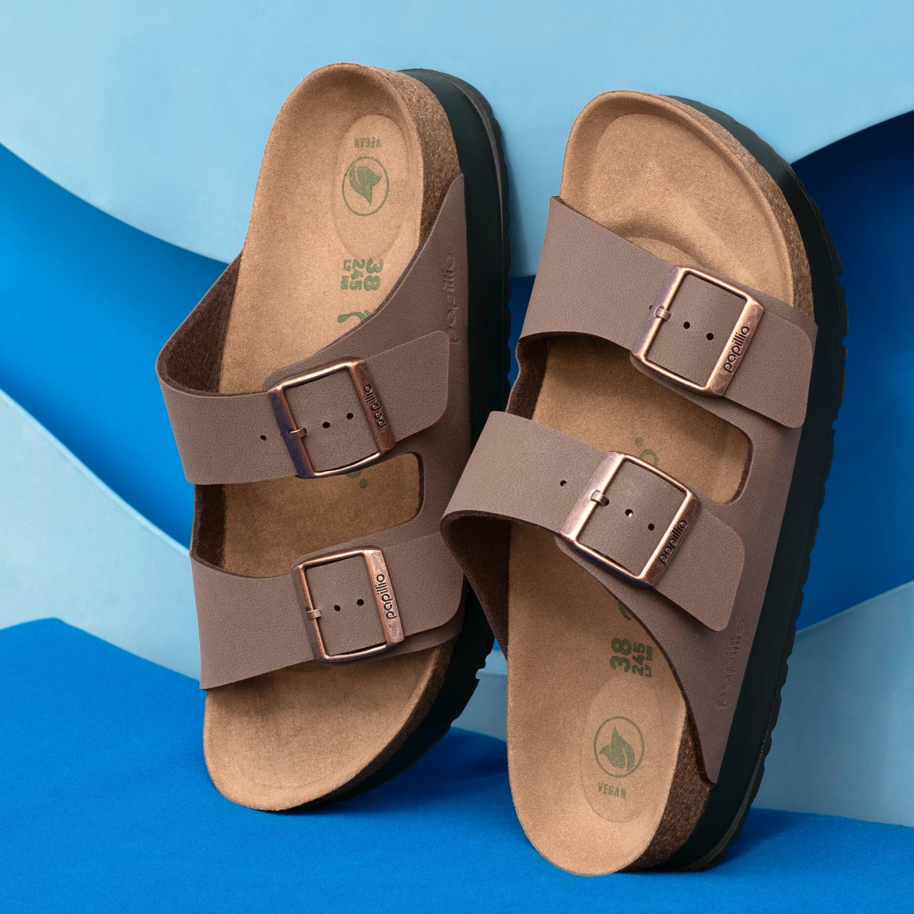 Papillio Arizona Platform Vegan mocha Birkibuc by Birkenstock