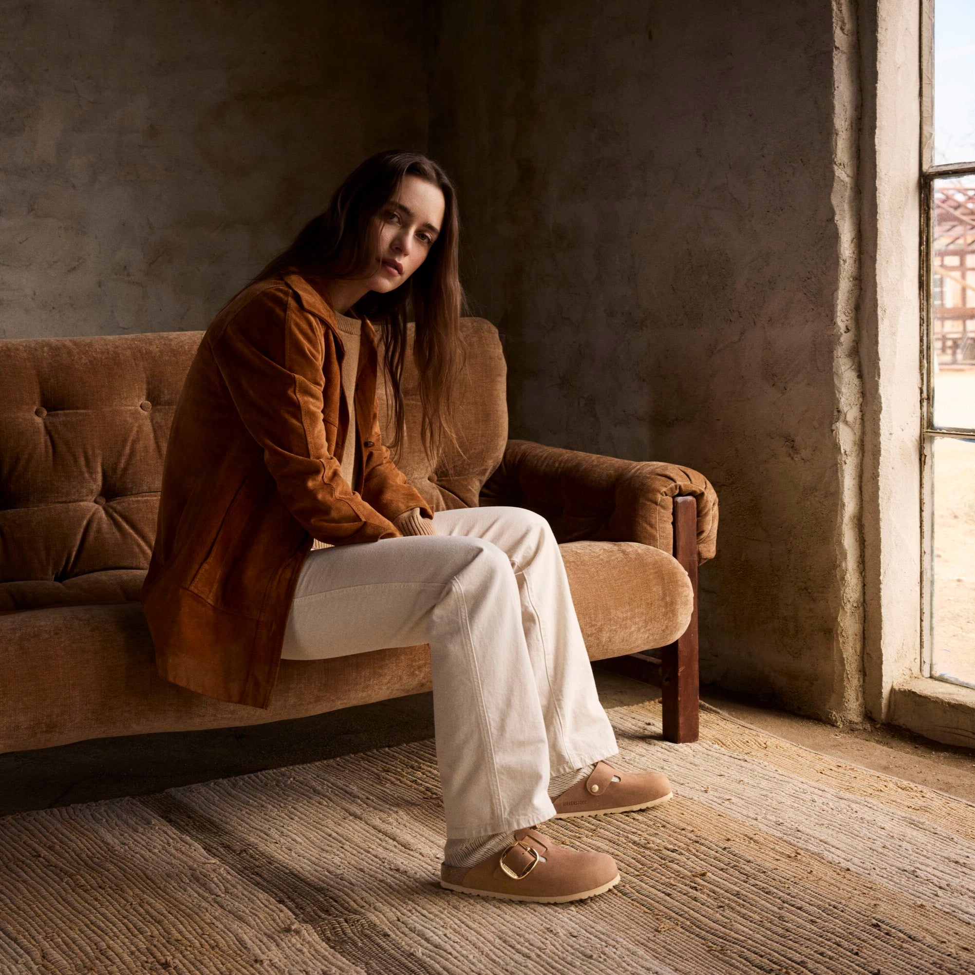 Birkenstock Boston Big Buckle cognac oiled leather