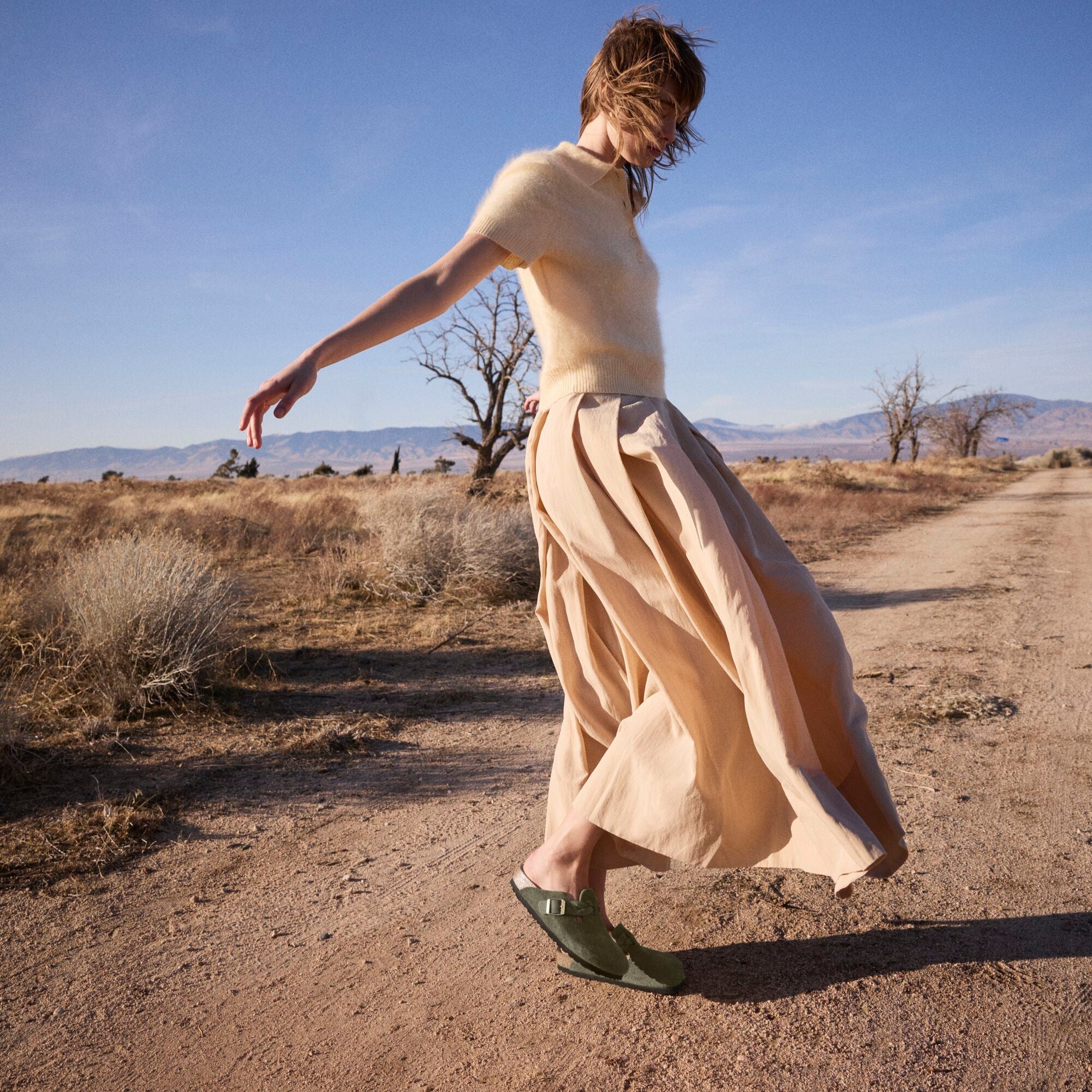 Birkenstock Boston Braid thyme suede