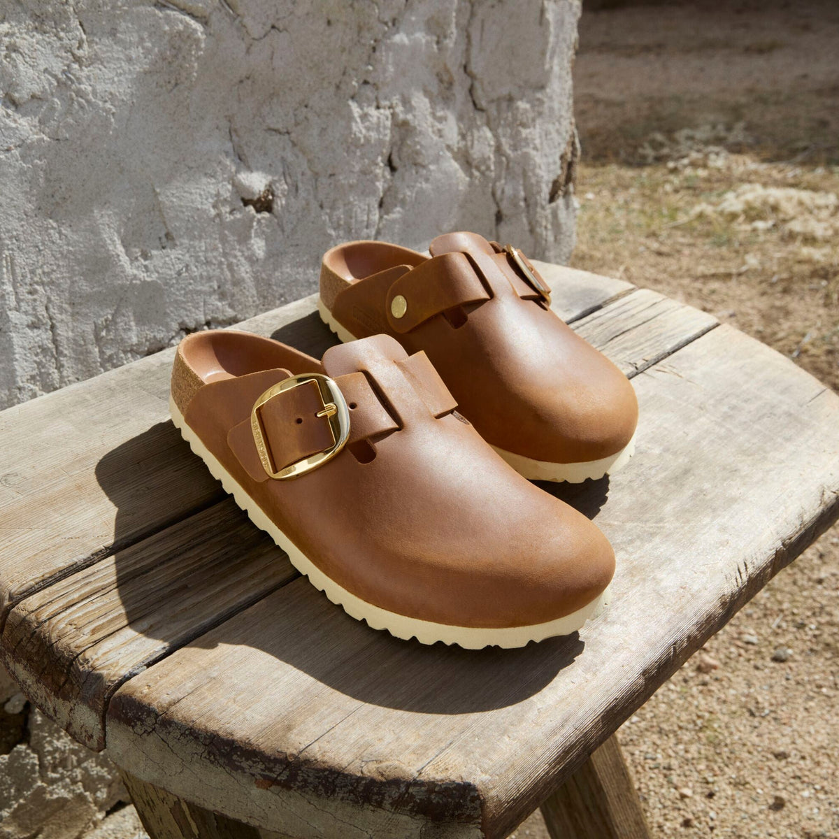 Birkenstock Boston Big Buckle cognac oiled leather