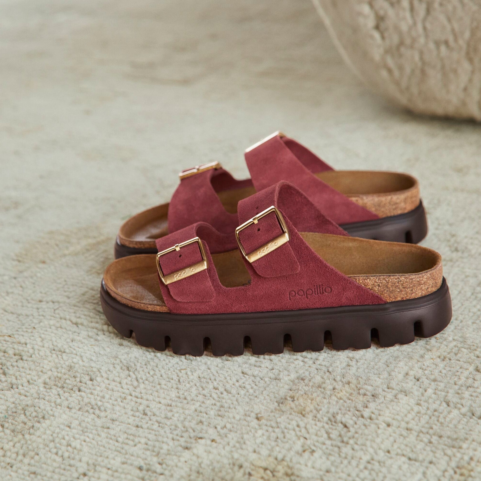 Papillio Arizona Chunky zinfandel suede by Birkenstock