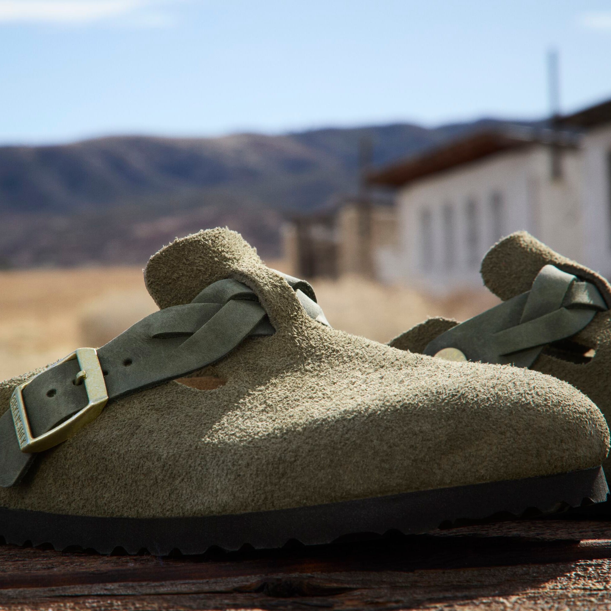 Birkenstock Boston Braid thyme suede