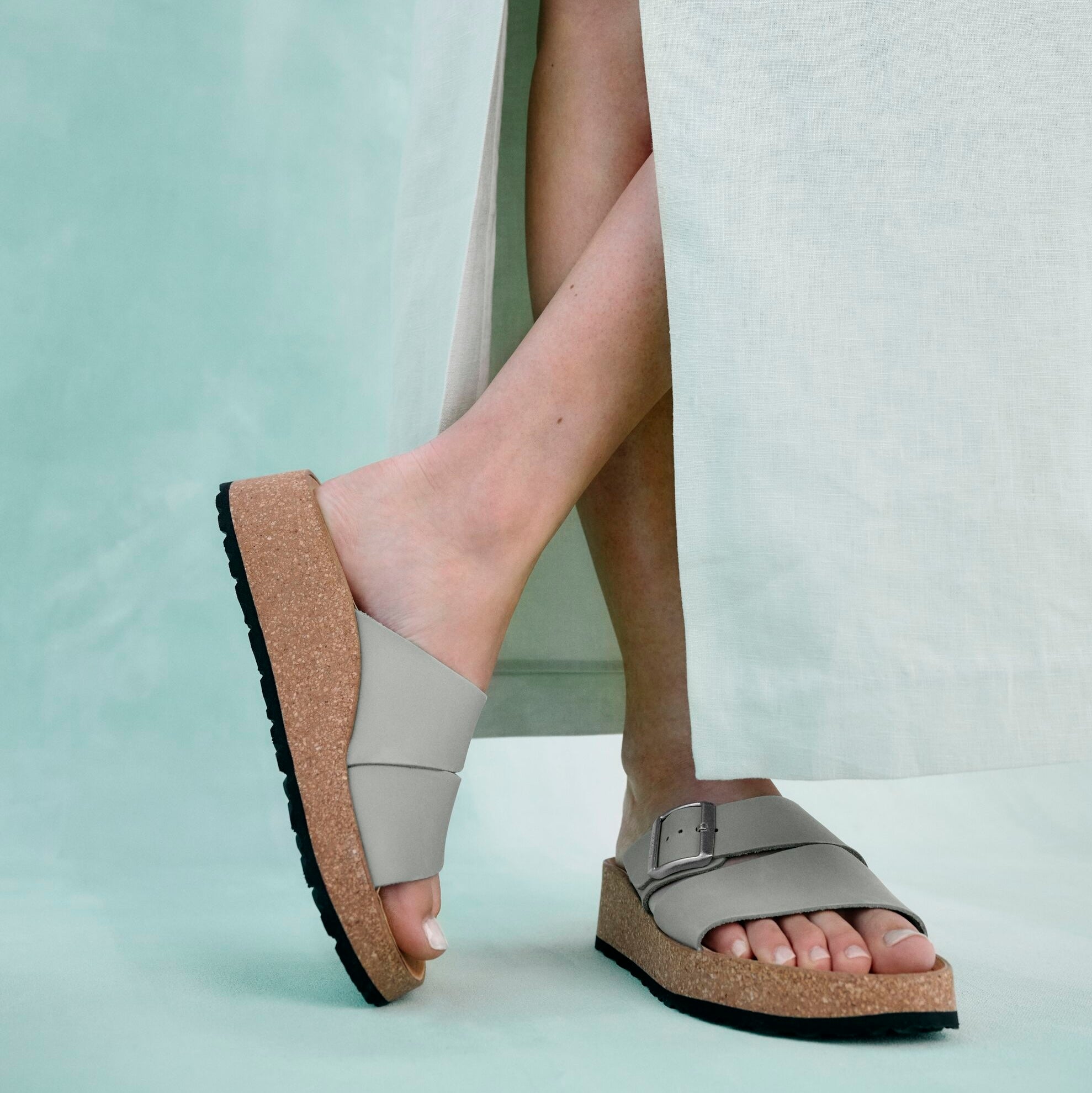 Papillio Almina pure sage nubuck by Birkenstock