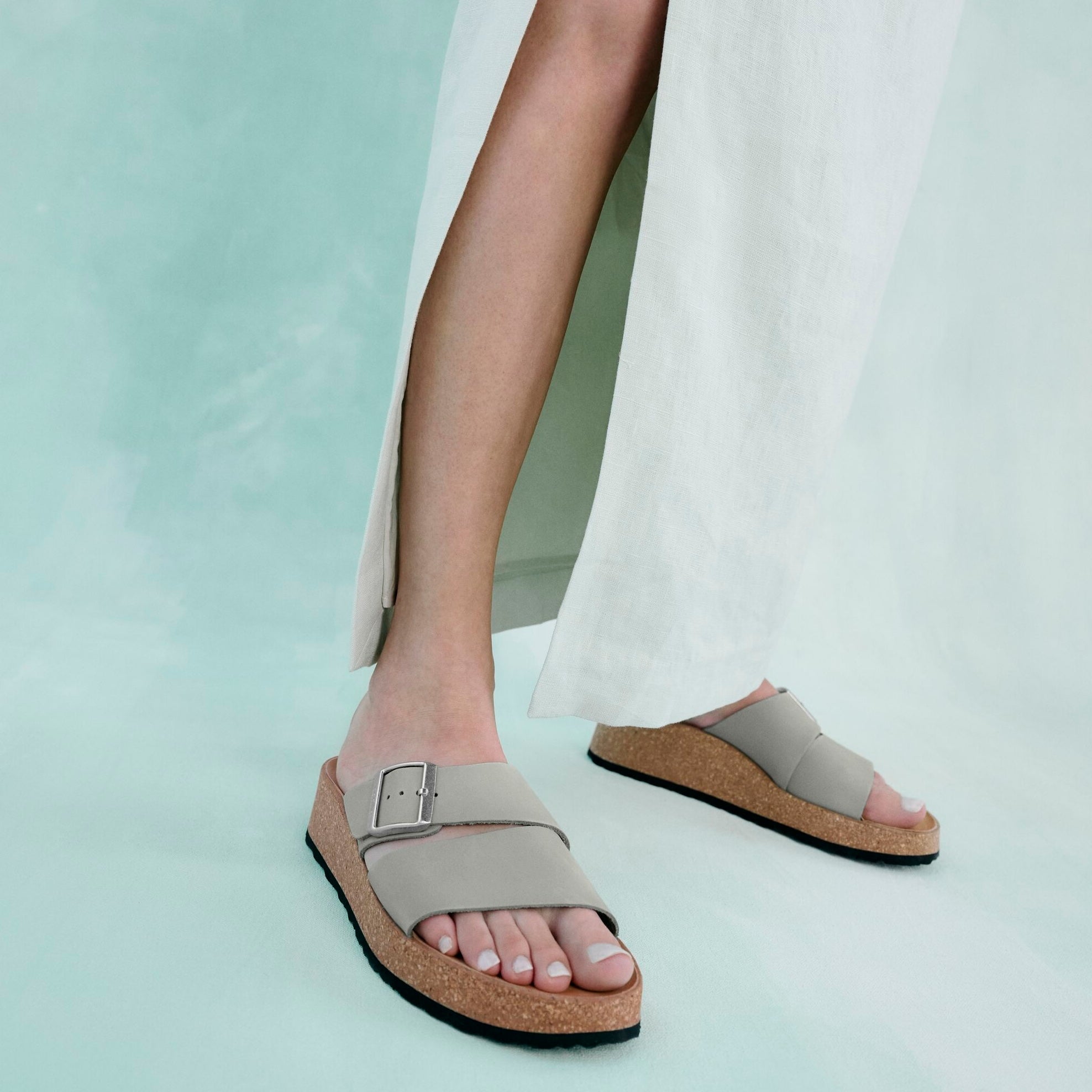 Papillio Almina pure sage nubuck by Birkenstock