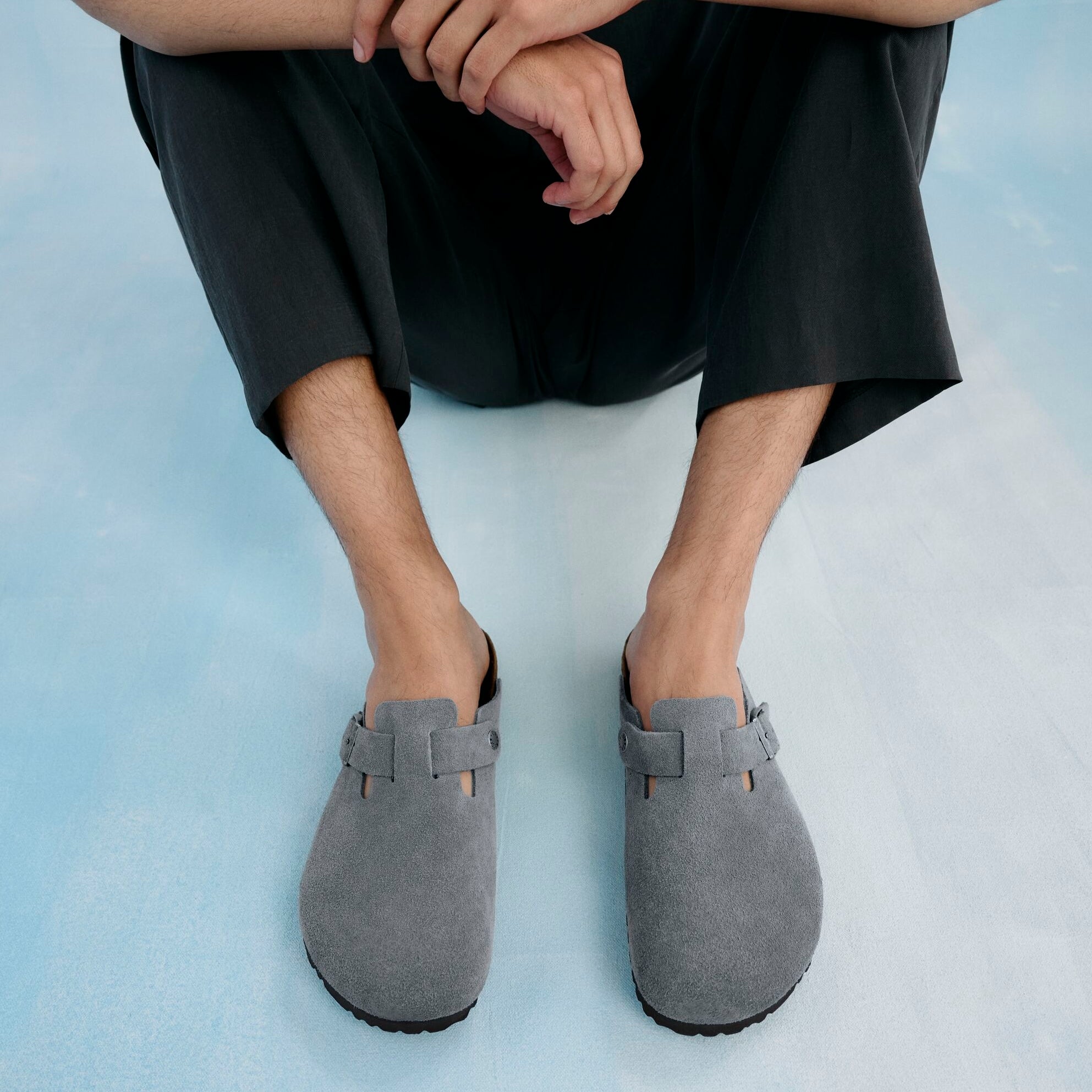 Birkenstock Boston Soft Footbed basalt gray suede