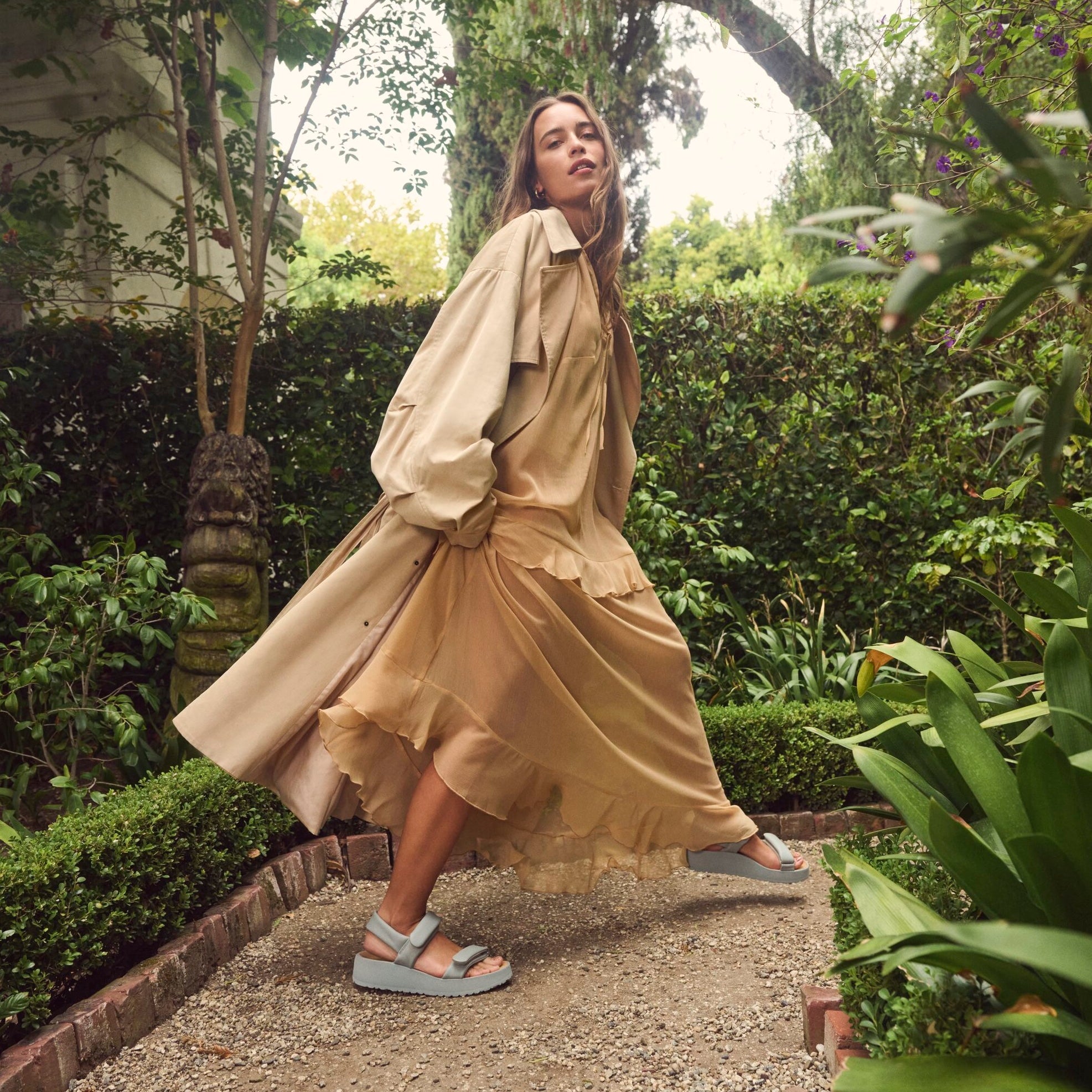 Papillio Theda pure sage leather by Birkenstock