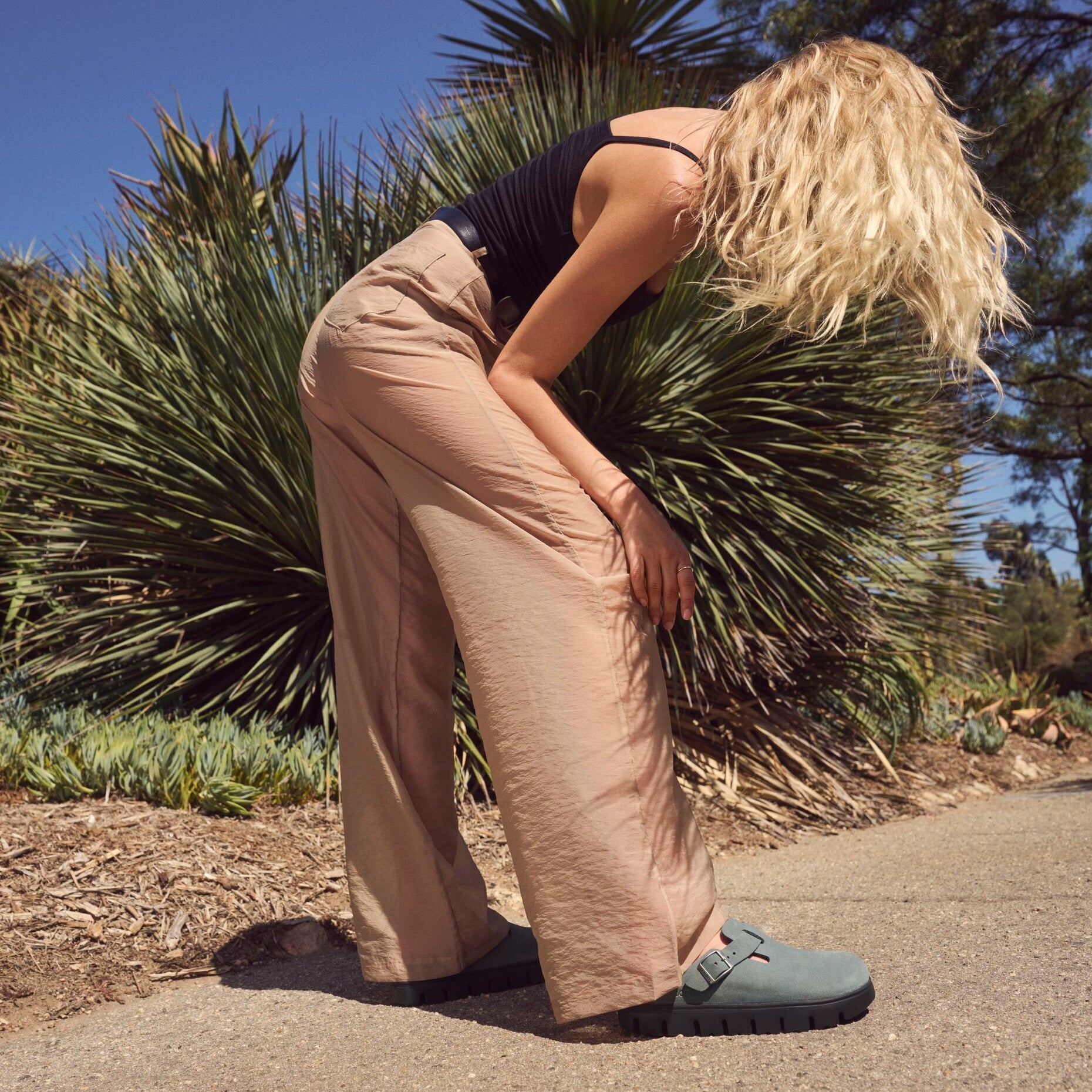 Papillio Boston Chunky basalt gray suede by Birkenstock