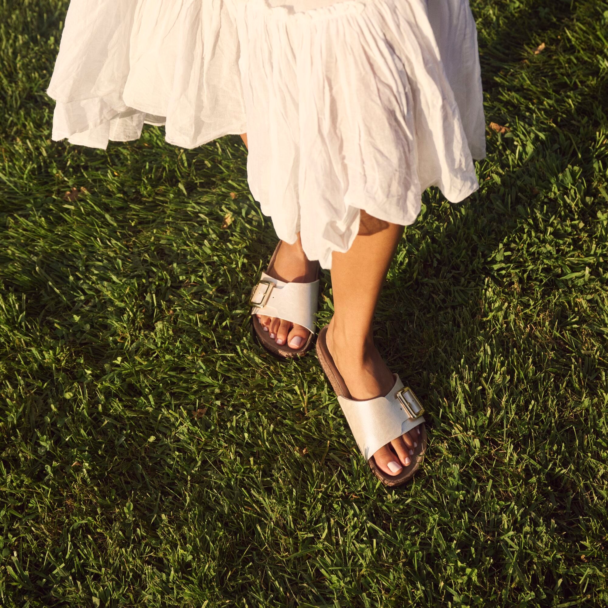 Birkenstock Catalina Luxe Buckle graceful pearl white Birko-Flor