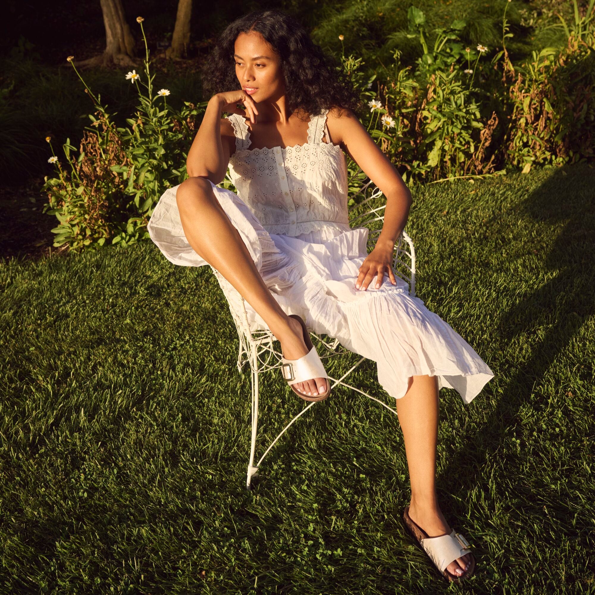 Birkenstock Catalina Luxe Buckle graceful pearl white Birko-Flor