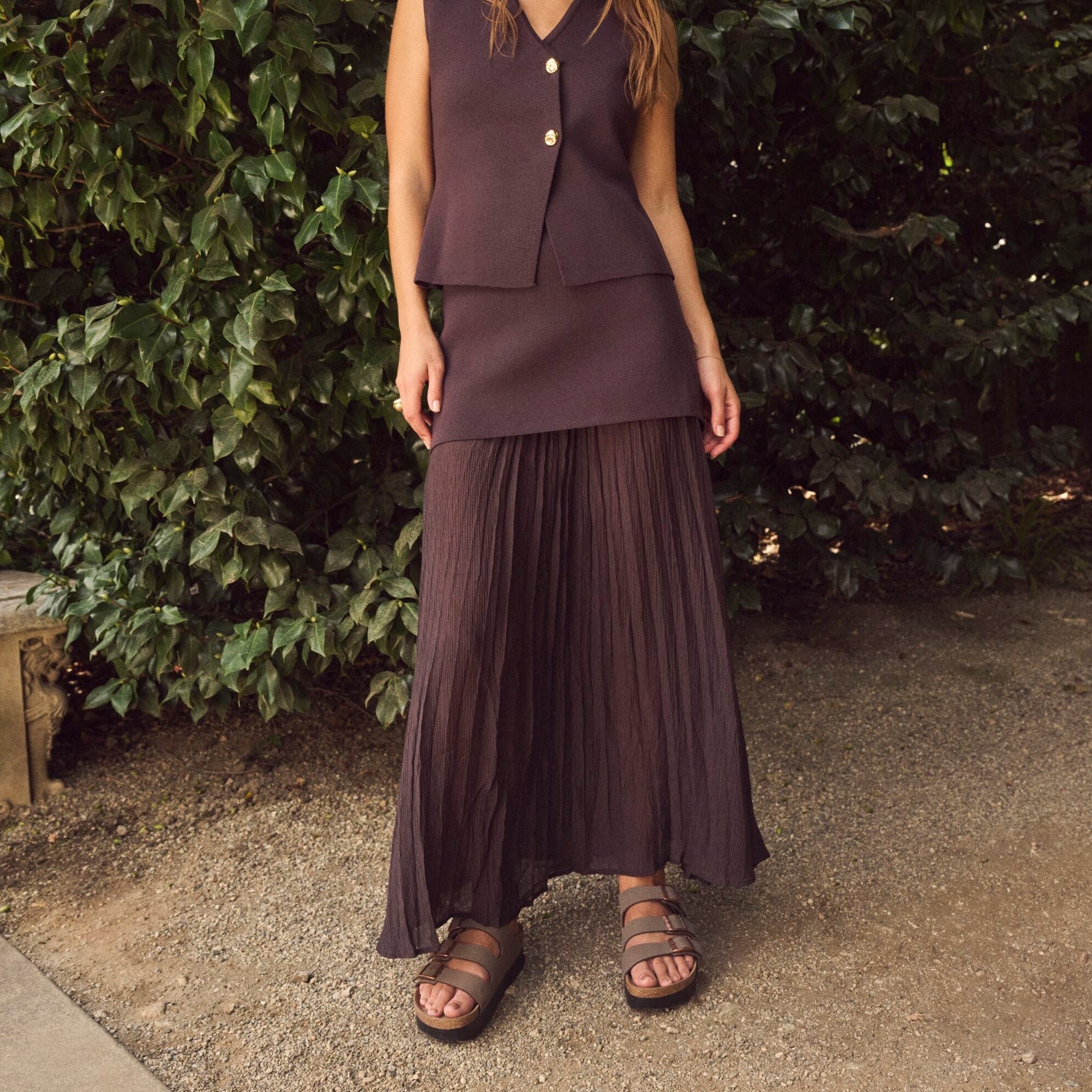 Papillio Florida Platform Vegan mocha Birkibuc by Birkenstock