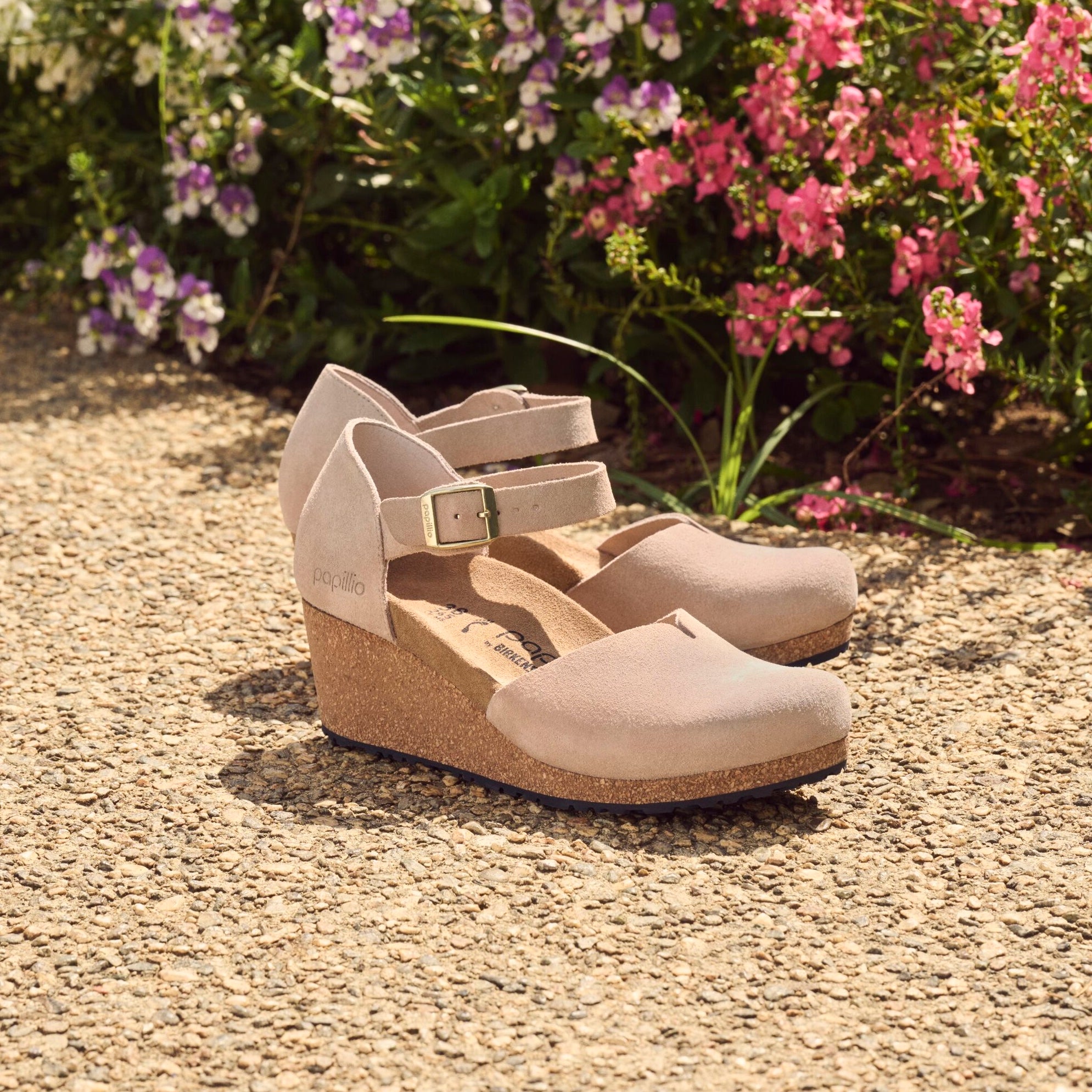 Papillio Mary warm sand suede by Birkenstock