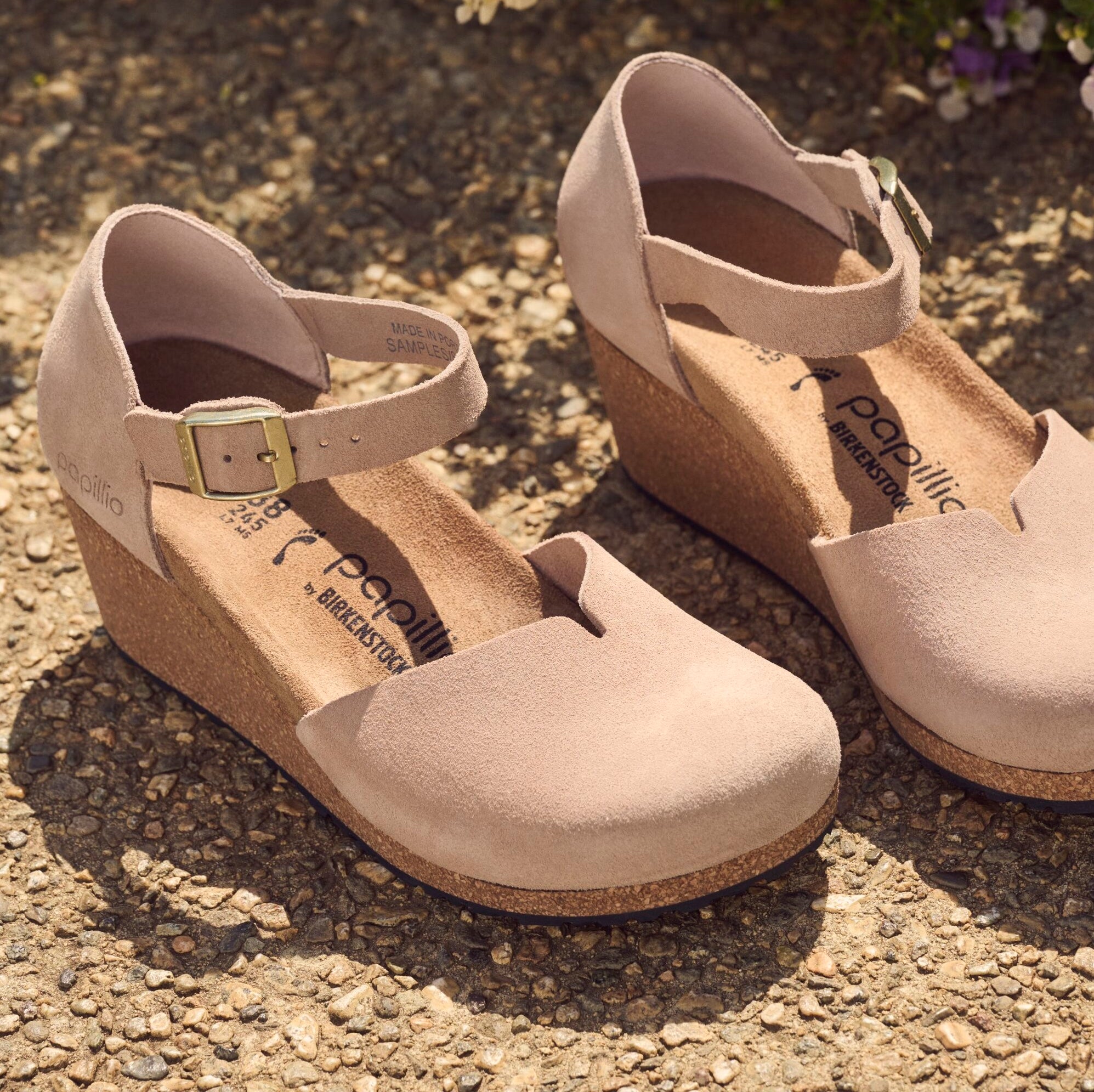 Papillio Mary warm sand suede by Birkenstock
