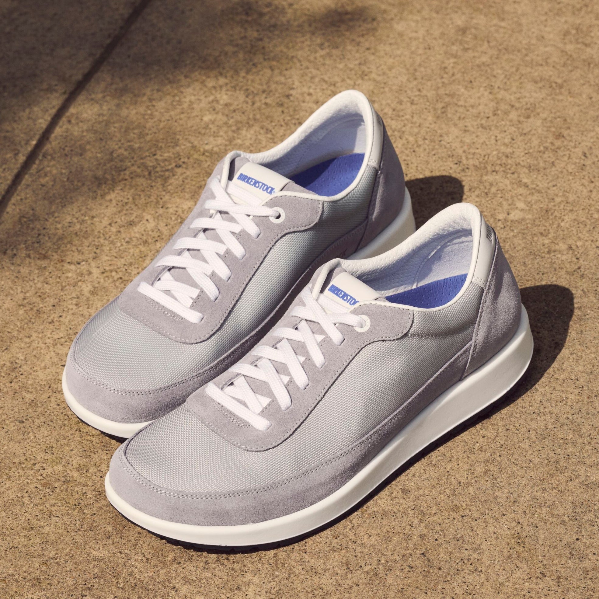 Birkenstock Honnef City whale gray suede/stone coin textile