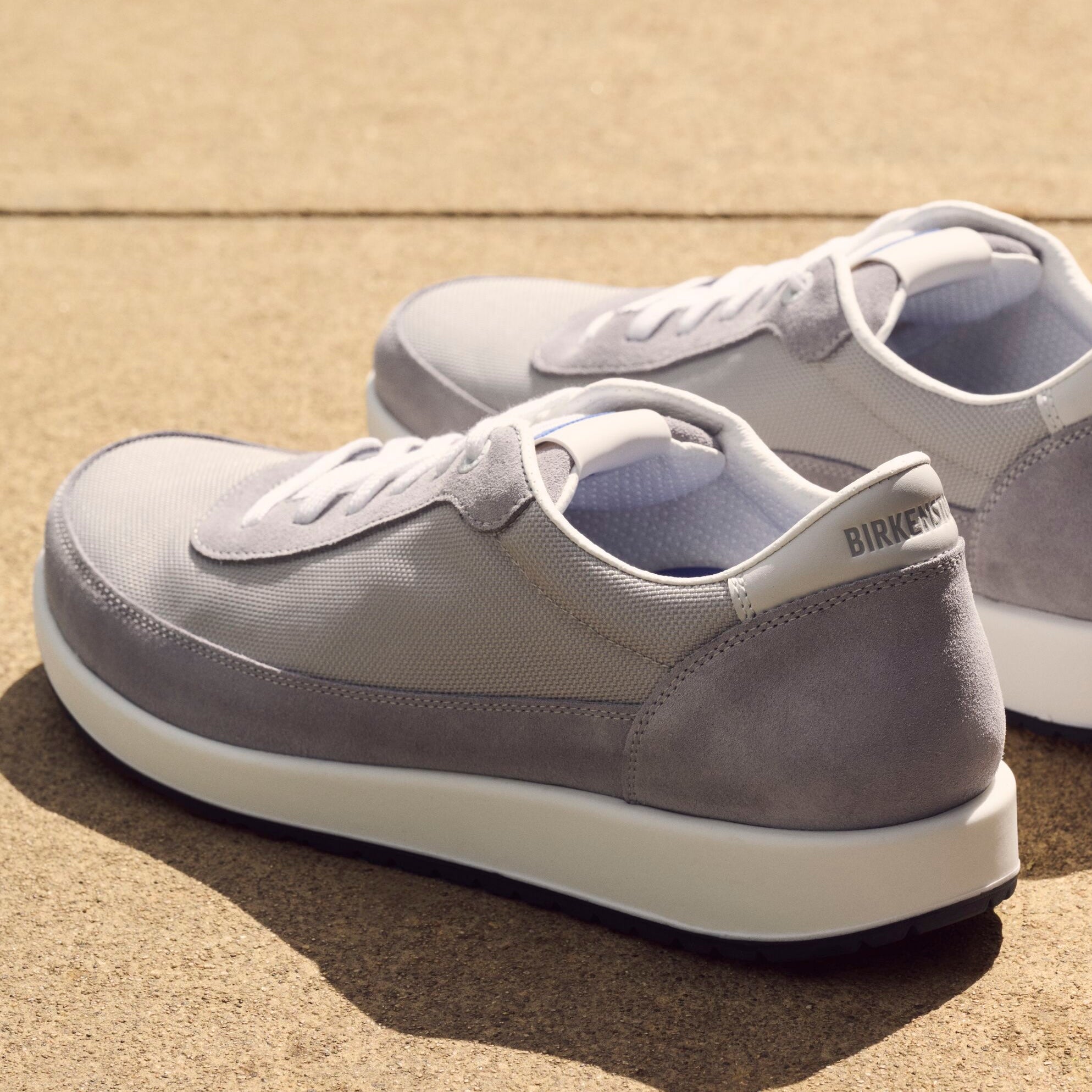 Birkenstock Honnef City whale gray suede/stone coin textile