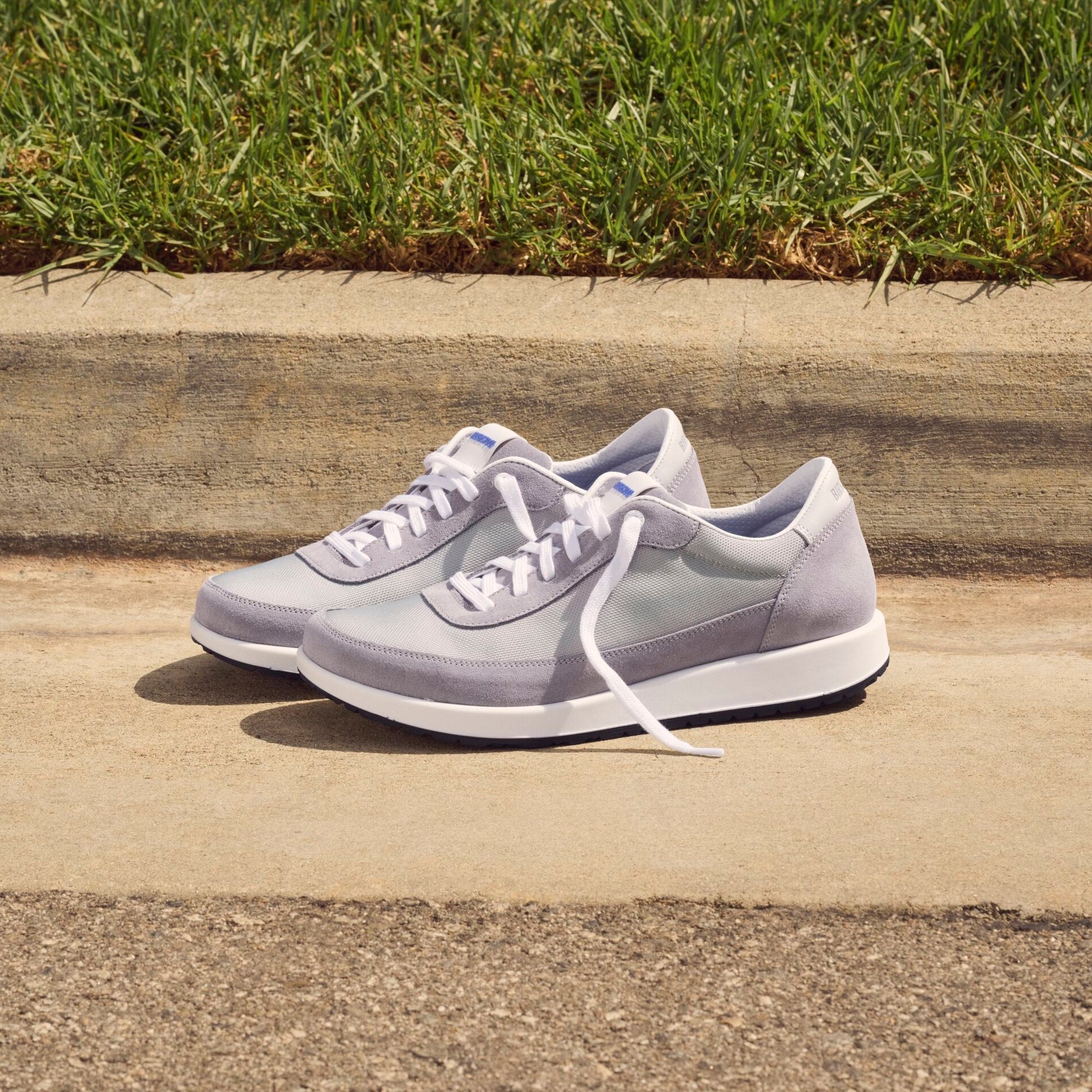 Birkenstock Honnef City whale gray suede/stone coin textile