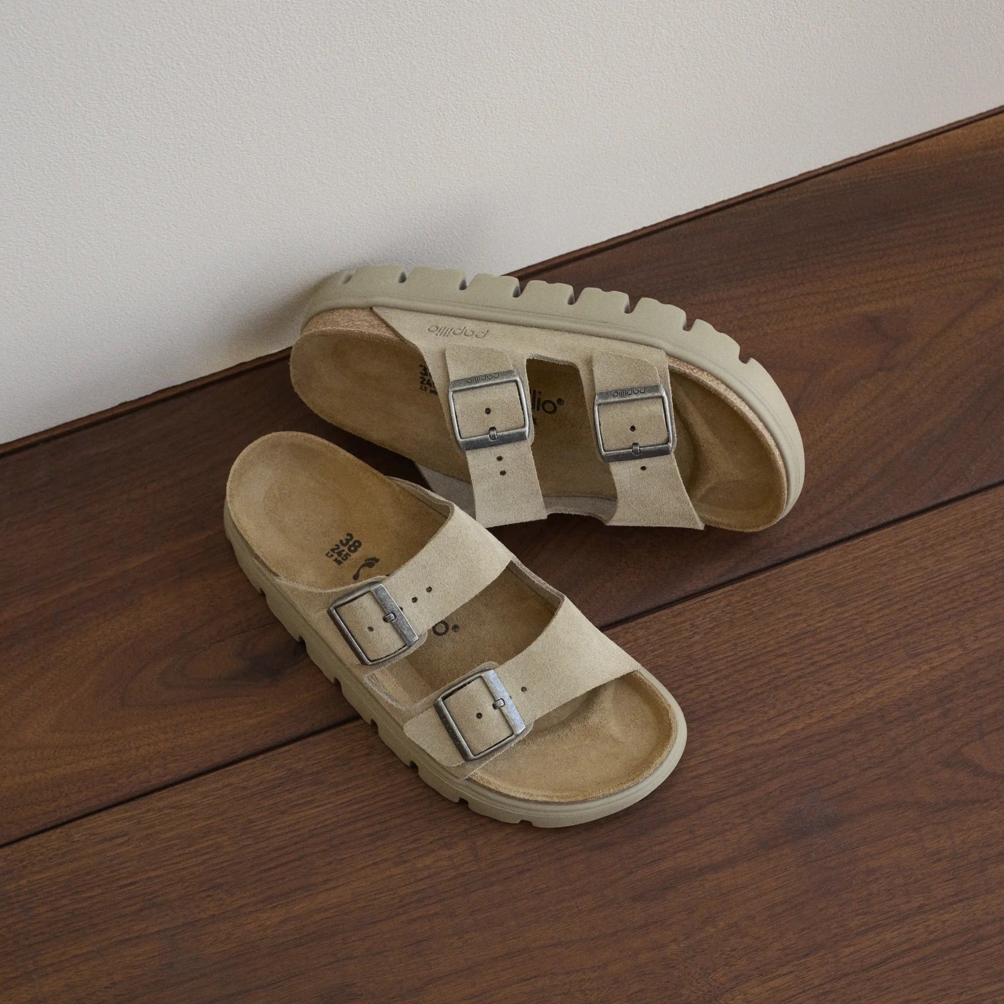 Papillio Arizona Chunky taupe suede tonal by Birkenstock