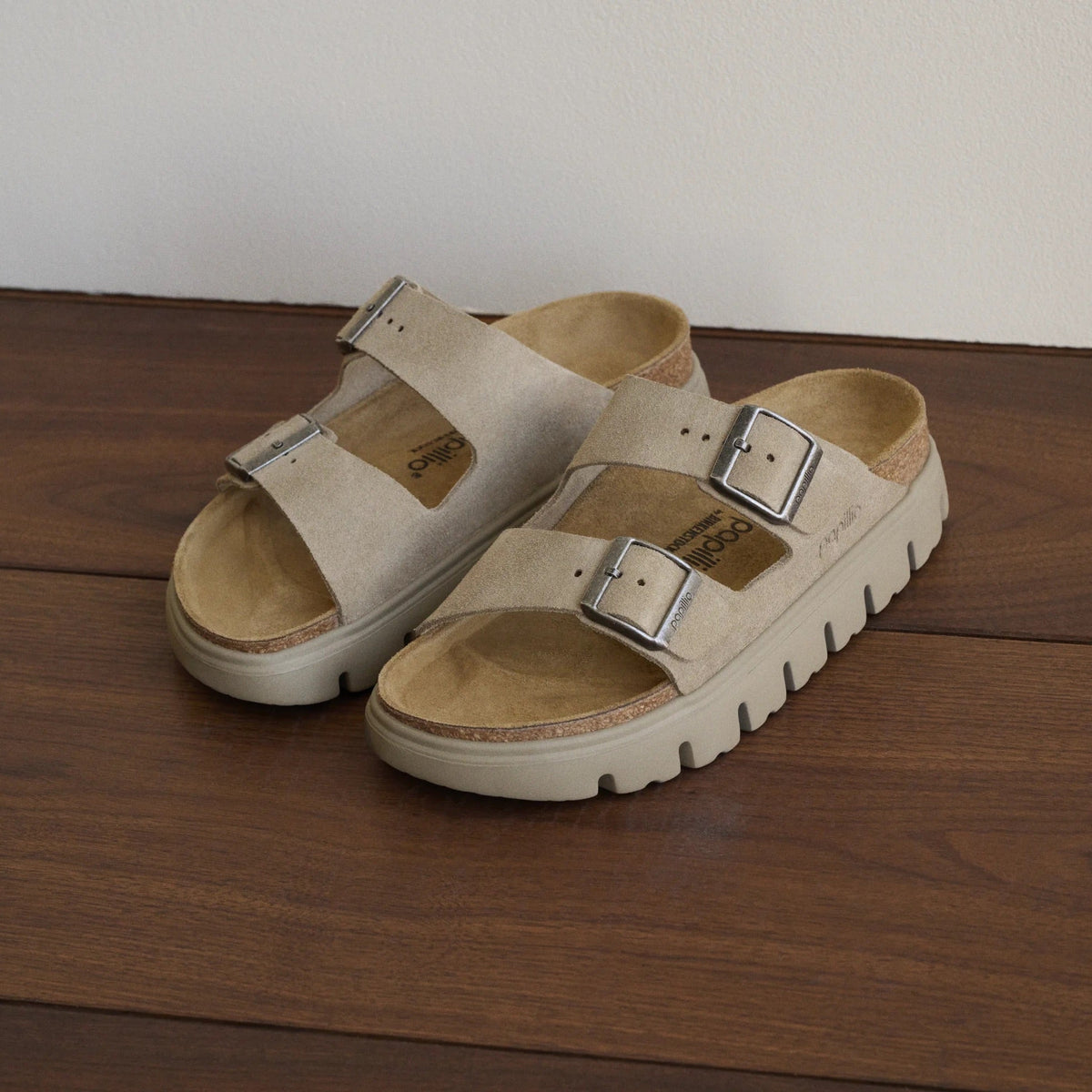 Papillio Arizona Chunky taupe suede tonal by Birkenstock