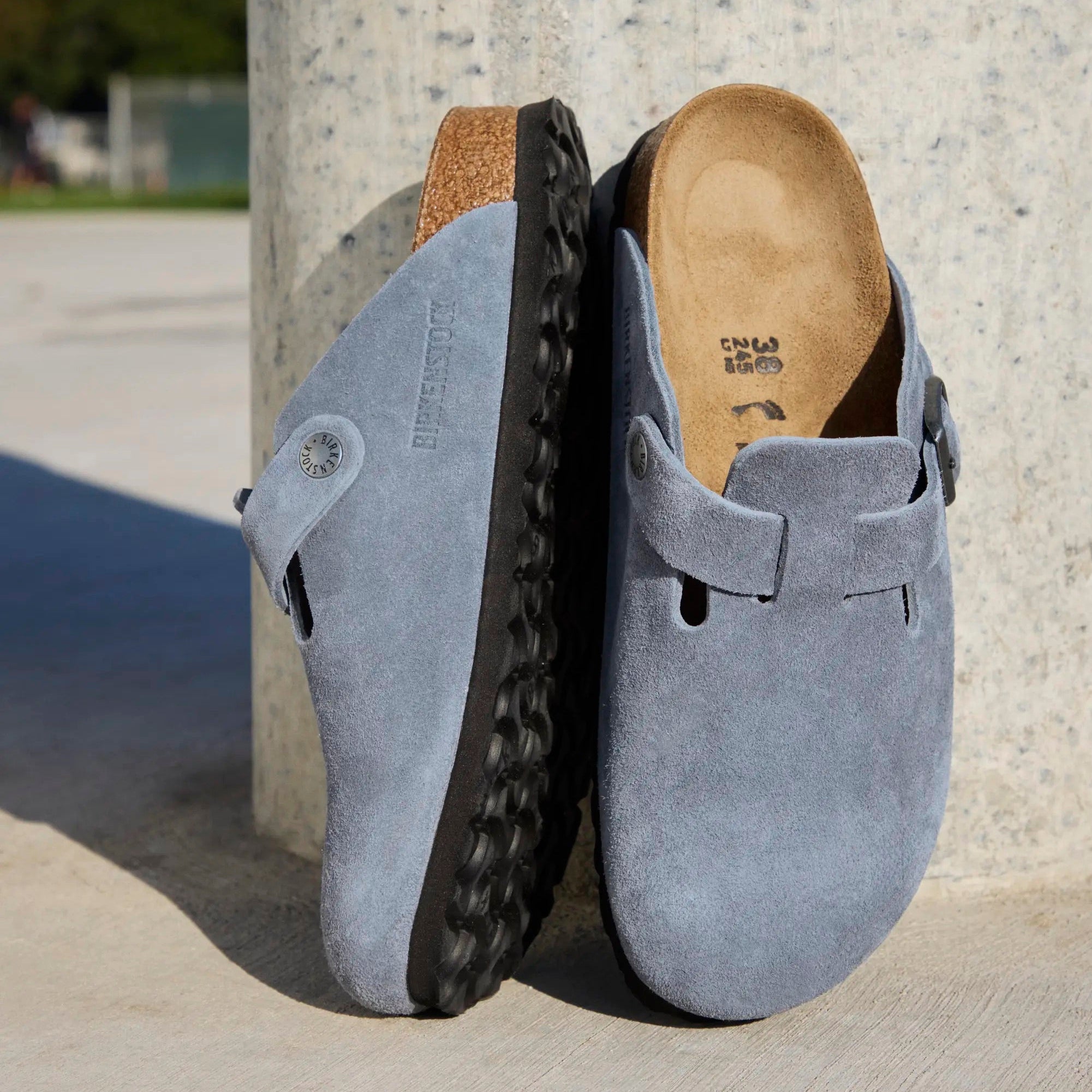 Birkenstock Boston stone blue suede