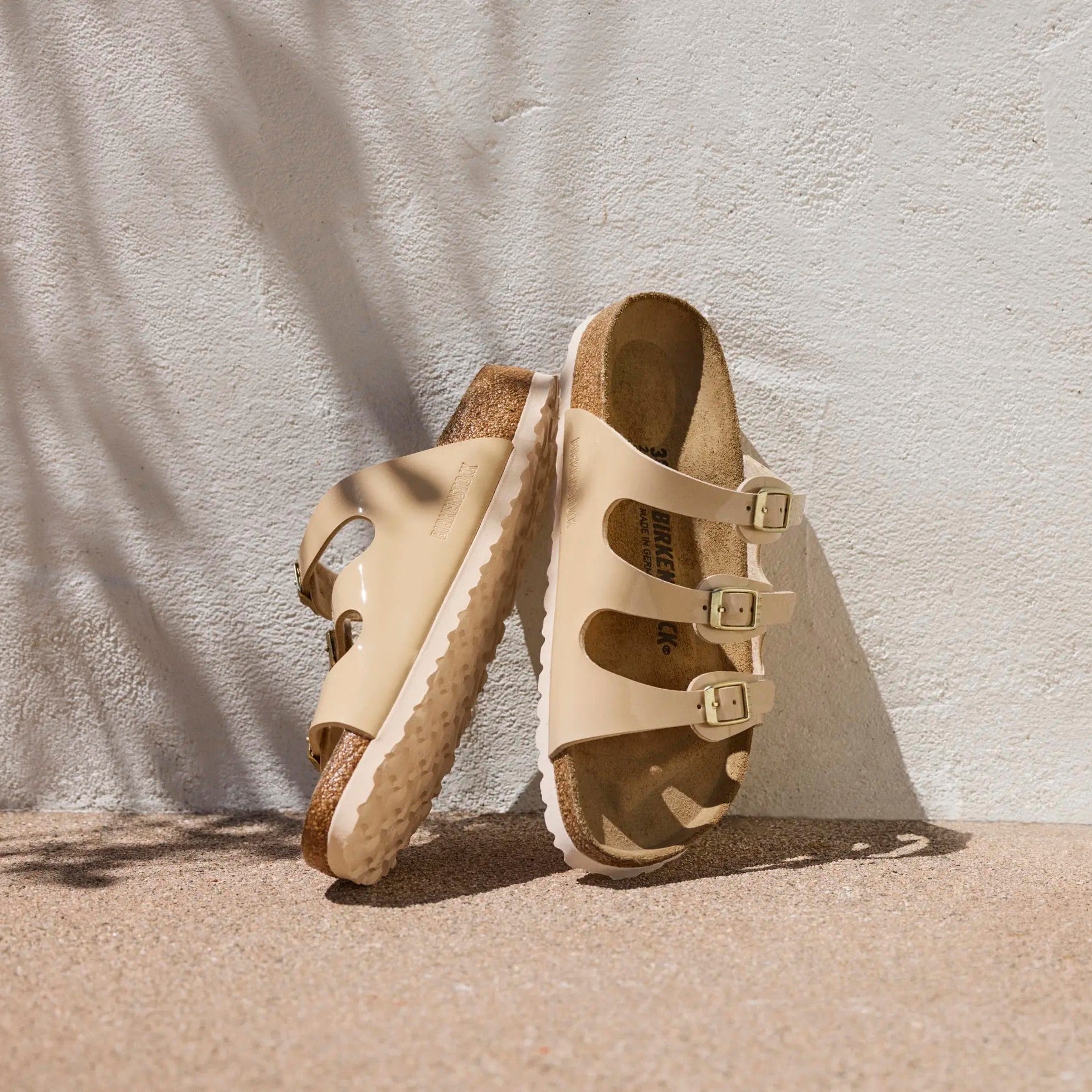 Birkenstock Florida patent sand Birko-Flor