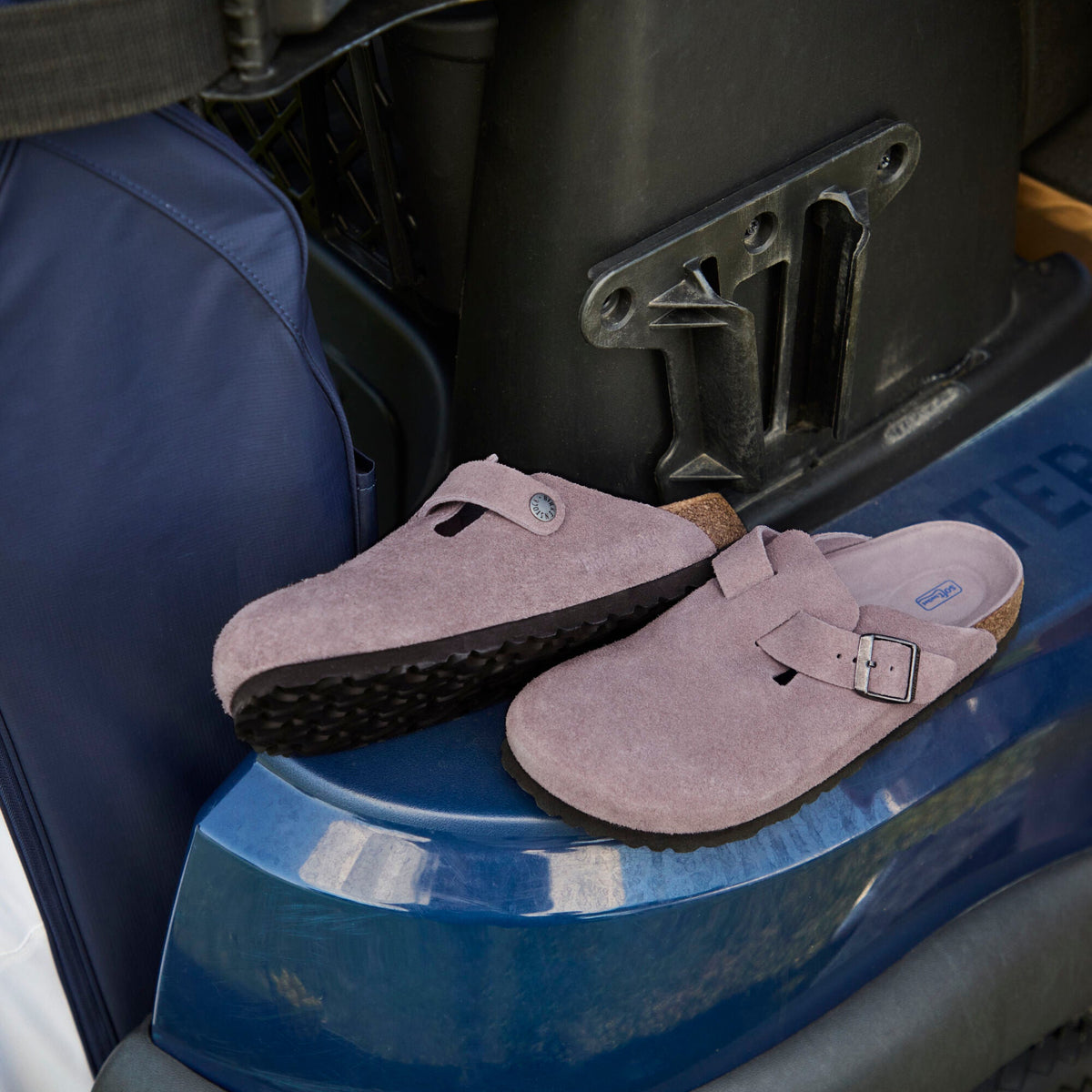 Birkenstock Boston Soft Footbed faded purple suede tonal