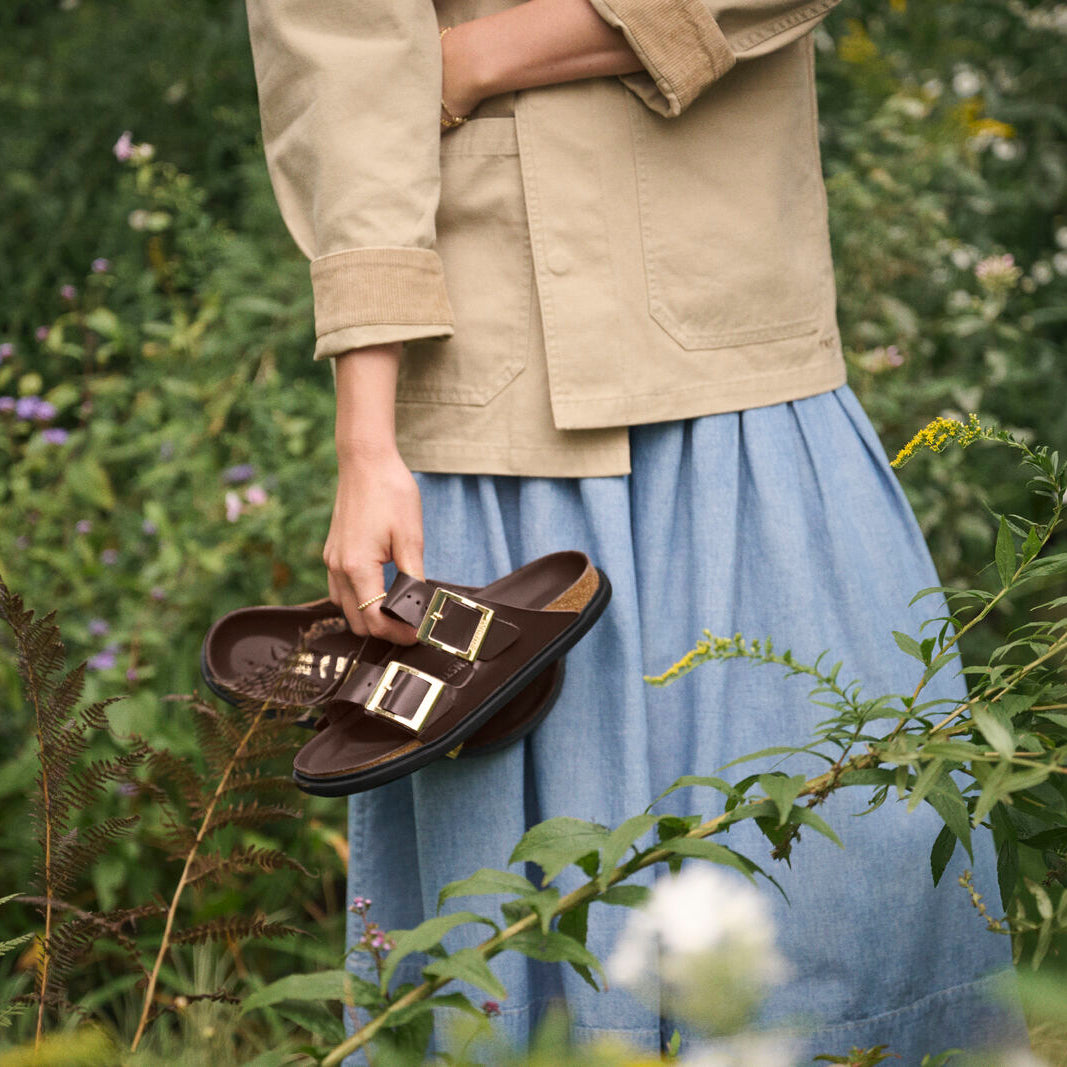 Birkenstock Arizona Droplet Buckle high shine carafe leather