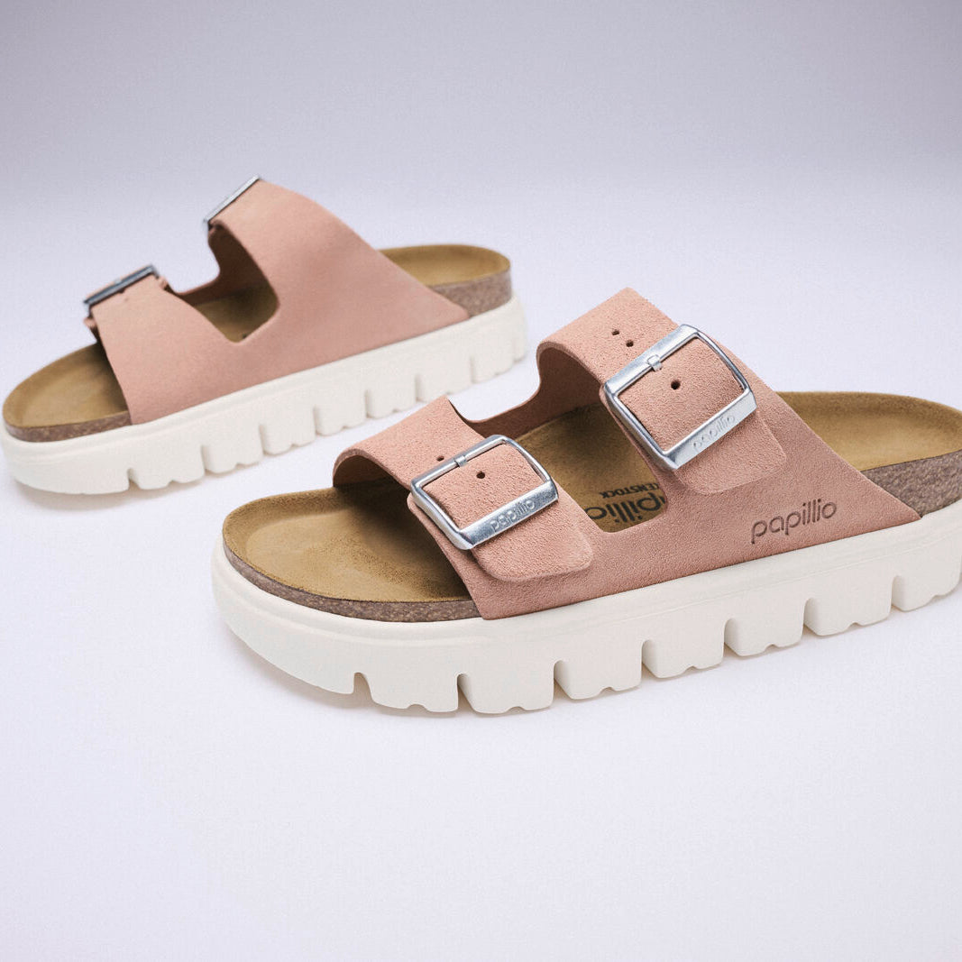 Papillio Arizona Chunky pink clay suede by Birkenstock