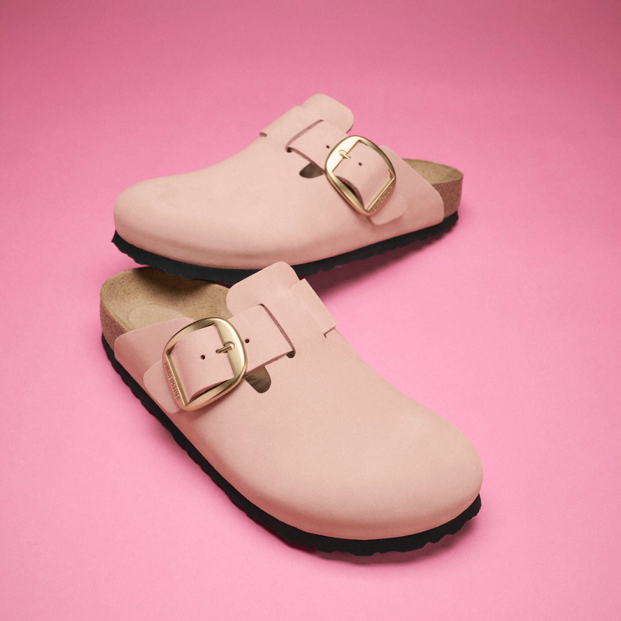 Birkenstock Boston Big Buckle soft pink nubuck