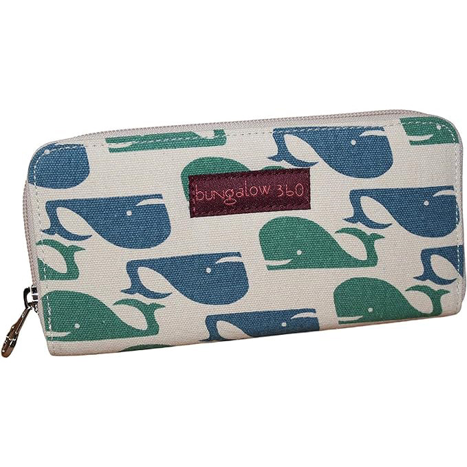 Bungalow 360 Zip Around Wallet whale