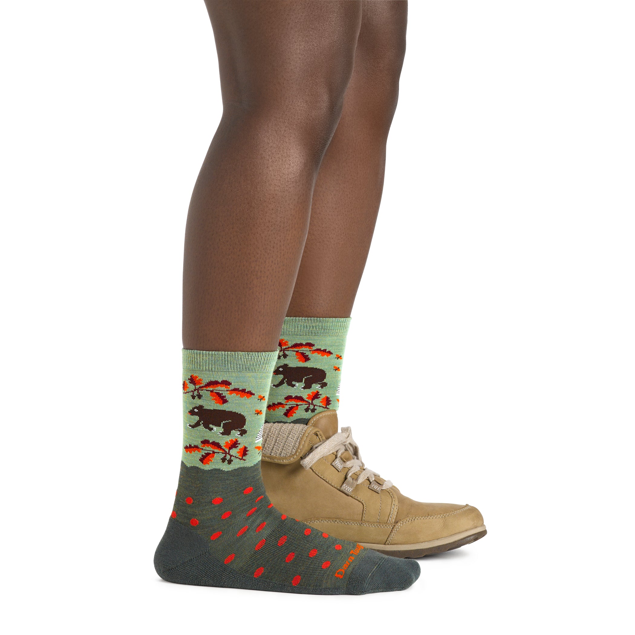 Darn Tough Women's Lifestyle Wild Life Crew Lightweight with Cushion forest