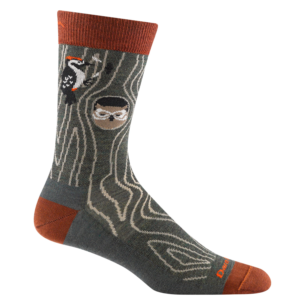 Darn Tough Men's Woody Crew Lightweight with No Cushion forest