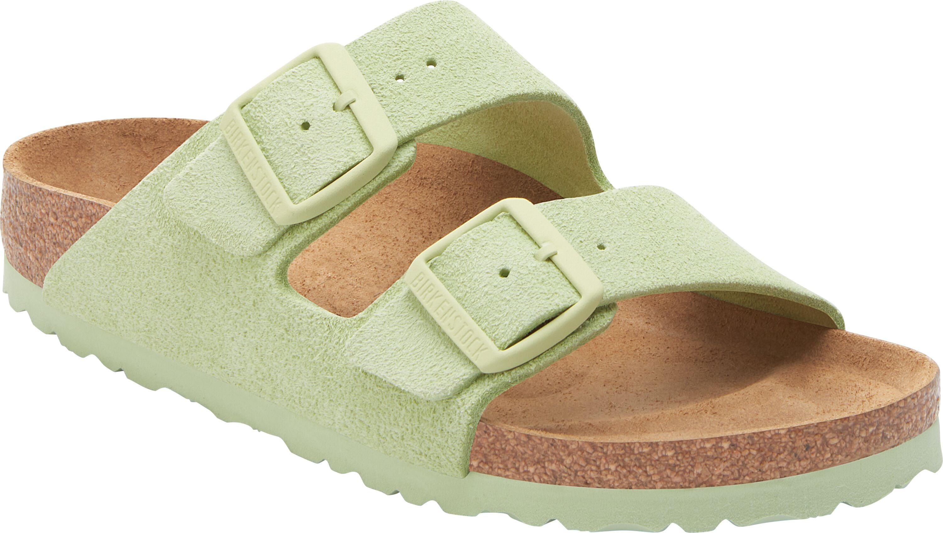 Birkenstock Limited Edition Arizona Soft Footbed faded lime suede