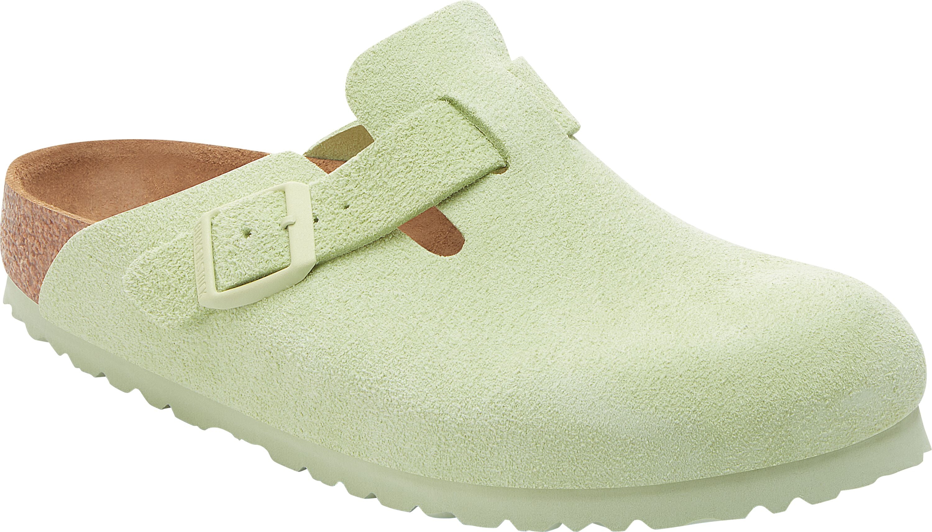 Birkenstock Limited Edition Boston Soft Footbed faded lime suede
