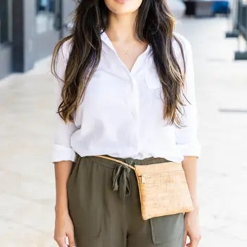 Natalie Therese Convertible Crossbody & Fanny Bag rustic cork