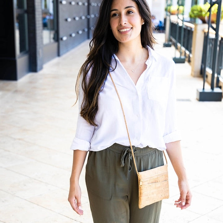 Natalie Therese Convertible Crossbody & Fanny Bag rustic cork